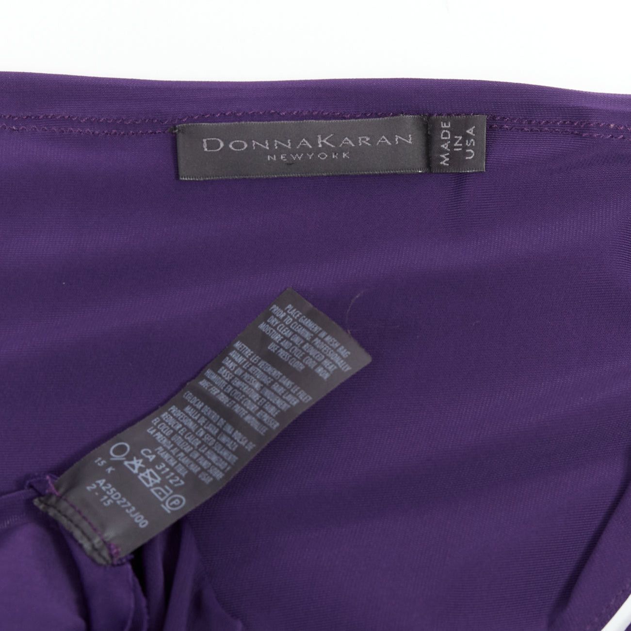 Donna Karan DONNA KARAN purple draped side knot criss cross back grecian dress L Size M / US 6-8 / IT 42-44 - 8 Thumbnail