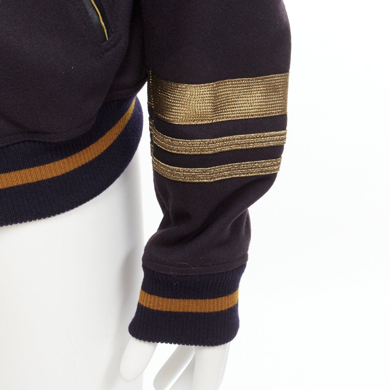 Dolce & Gabbana DOLCE GABBANA black virgin wool gold military trim cuffed bomber jacket IT50 L Size US L / EU 52-54 / 3 - 2 Thumbnail