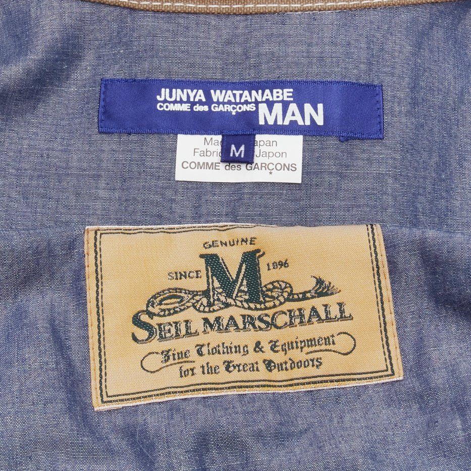 Junya Watanabe JUNYA WATANABE MAN 2013 blue brown cotton linen striped deconstructed parka jacket M Size US M / EU 48-50 / 2 - 9 Thumbnail