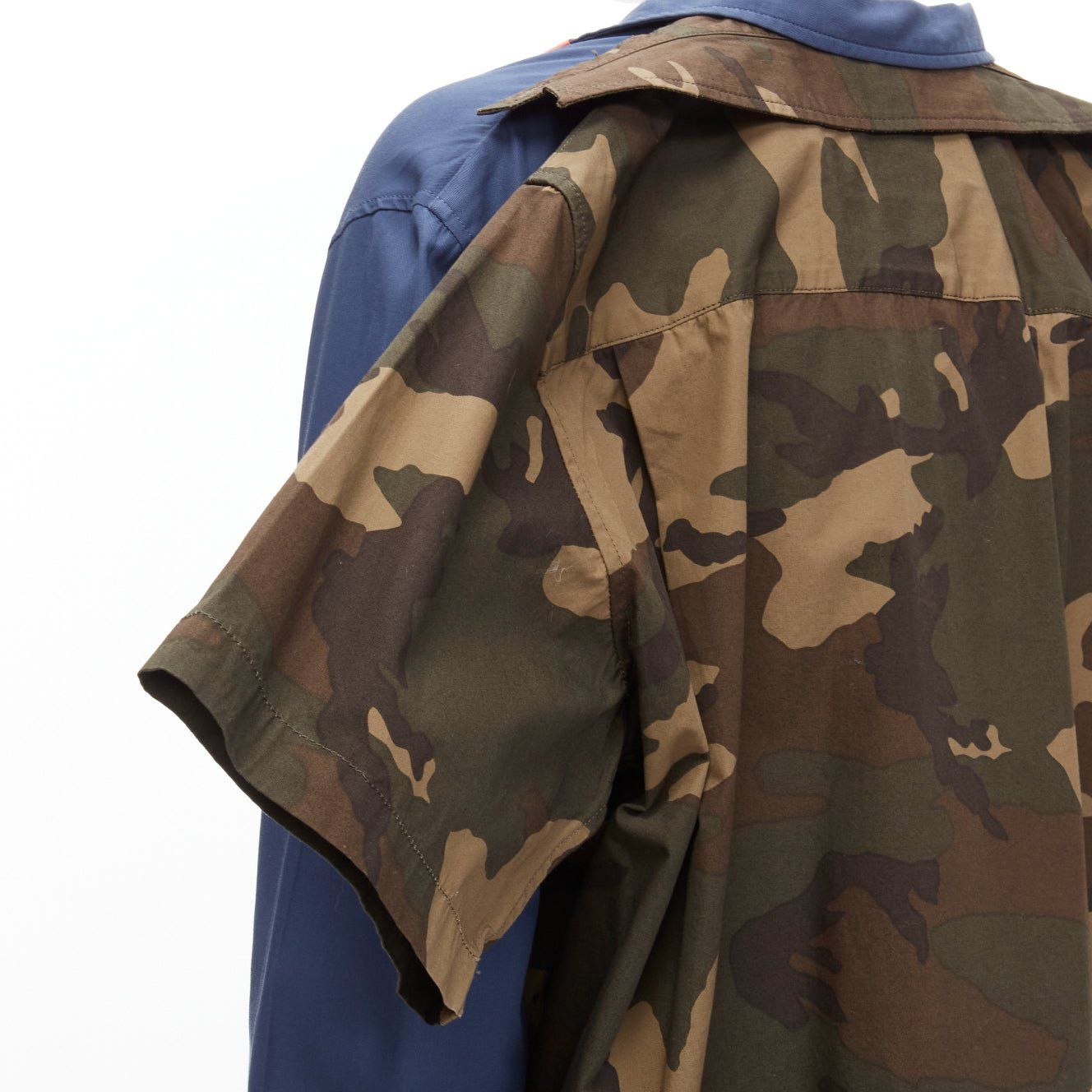 Maison MIHARA YASUHIRO MIHARA YASUHIRO blue navy vintage badge 2-in-1 hybrid shirt IT48 M Size US M / EU 48-50 / 2 - 2 Thumbnail
