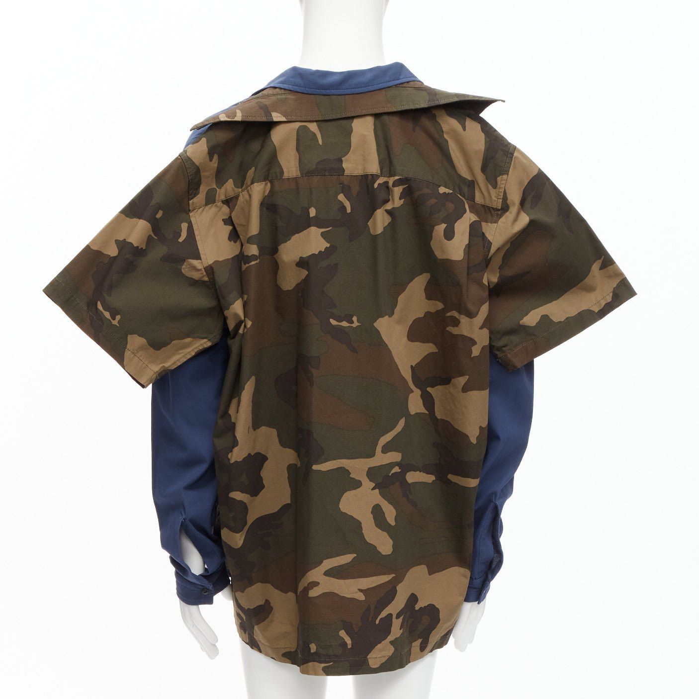 Maison MIHARA YASUHIRO MIHARA YASUHIRO blue navy vintage badge 2-in-1 hybrid shirt IT48 M Size US M / EU 48-50 / 2 - 8 Thumbnail