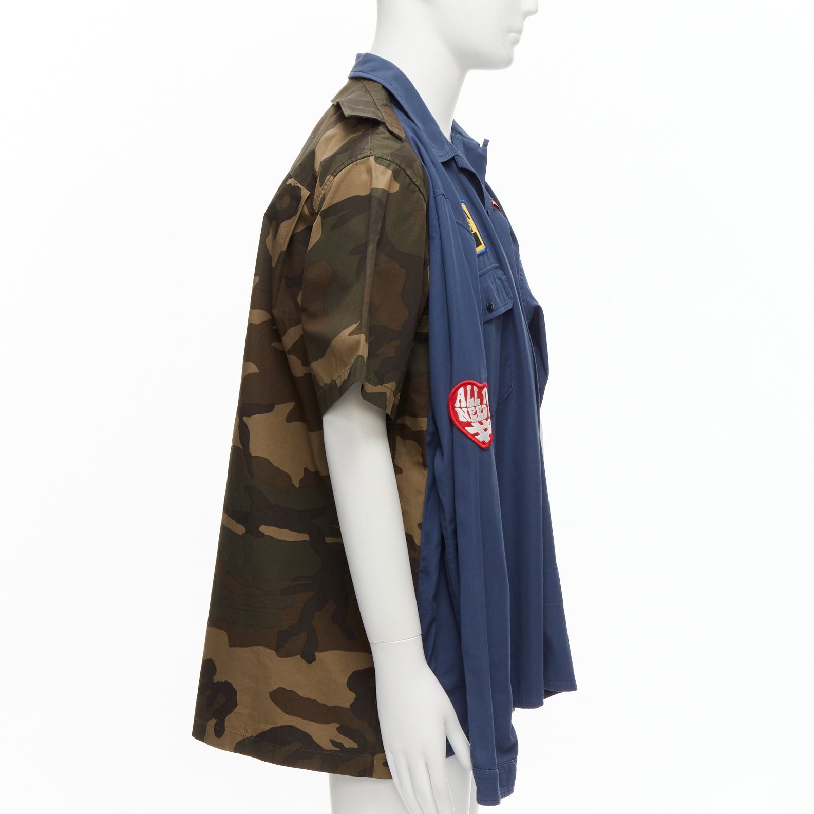 Maison MIHARA YASUHIRO MIHARA YASUHIRO blue navy vintage badge 2-in-1 hybrid shirt IT48 M Size US M / EU 48-50 / 2 - 7 Thumbnail