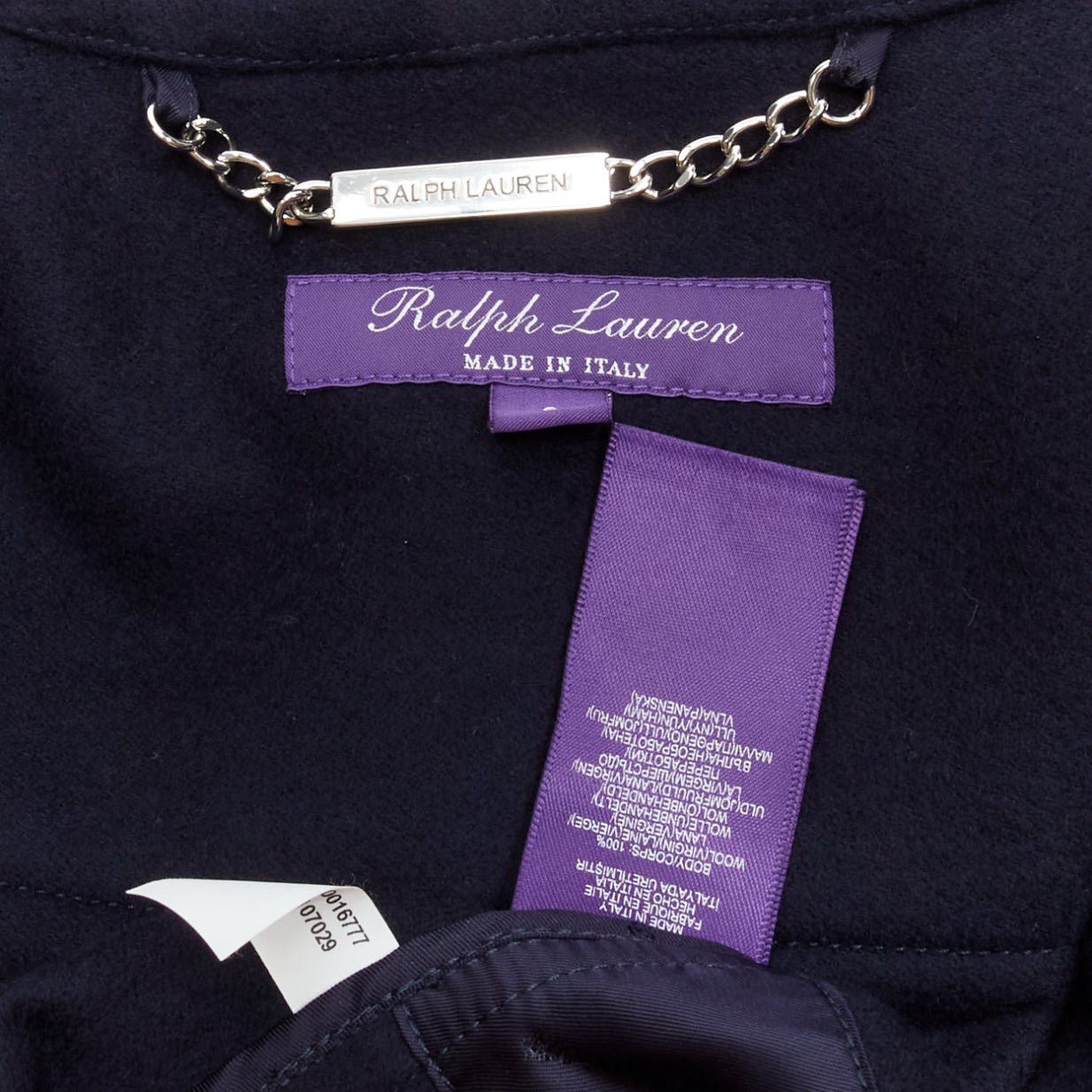 Ralph Lauren RALPH LAUREN Purple Label Fintona 100% wool navy brown silver toggle buckle coat Size 6 M Size US M / EU 48-50 / 2 - 9 Thumbnail