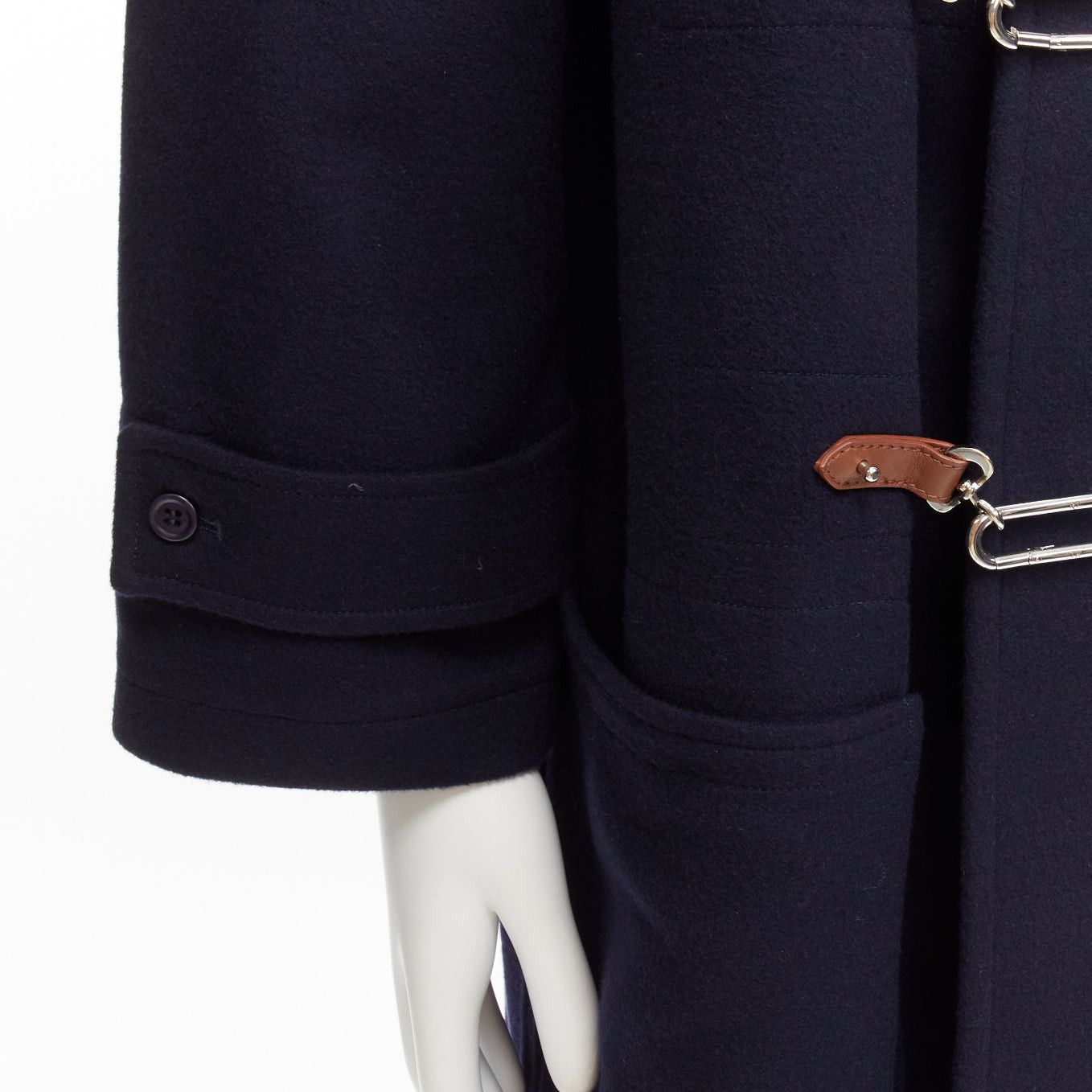 Ralph Lauren RALPH LAUREN Purple Label Fintona 100% wool navy brown silver toggle buckle coat Size 6 M Size US M / EU 48-50 / 2 - 8 Thumbnail