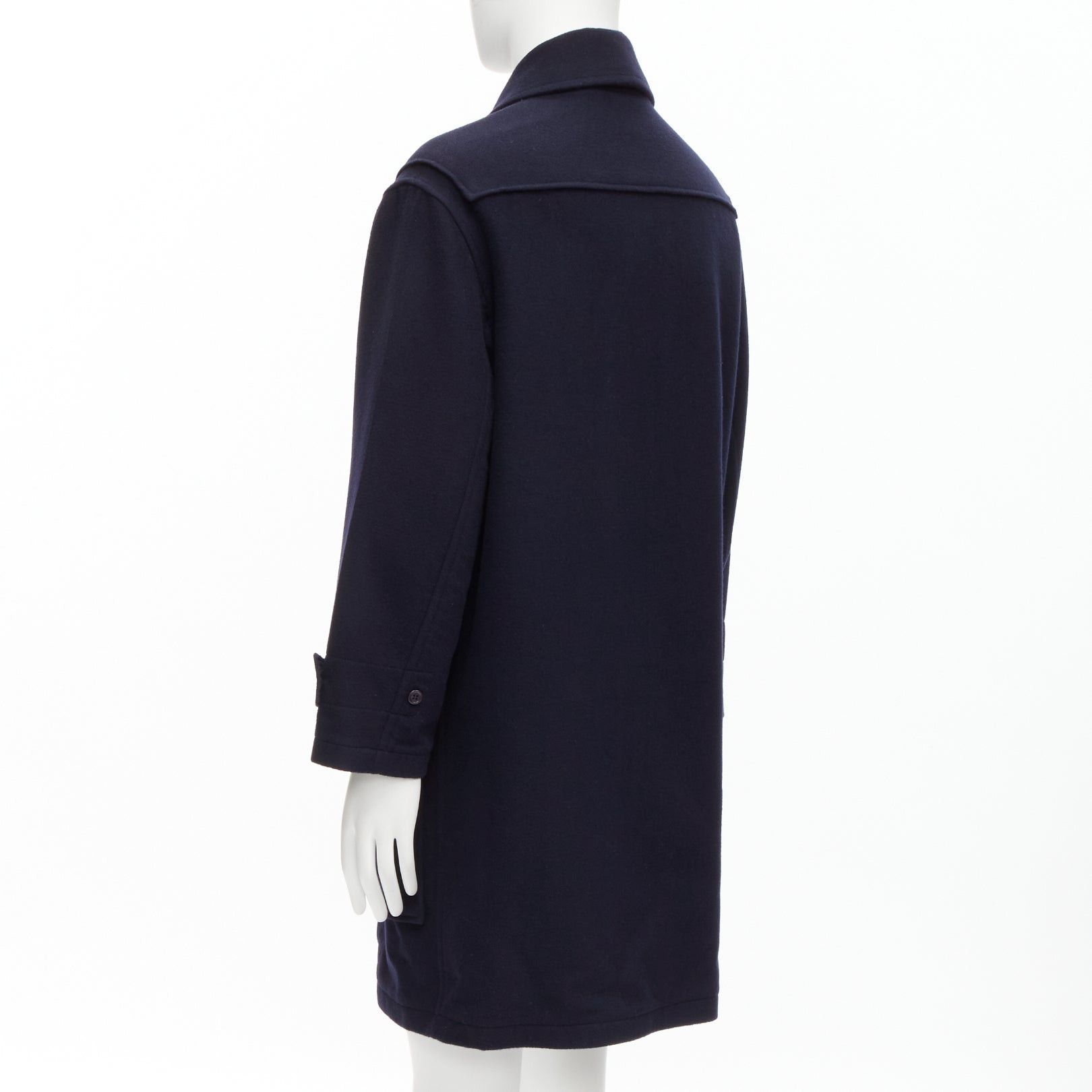 Ralph Lauren RALPH LAUREN Purple Label Fintona 100% wool navy brown silver toggle buckle coat Size 6 M Size US M / EU 48-50 / 2 - 7 Thumbnail