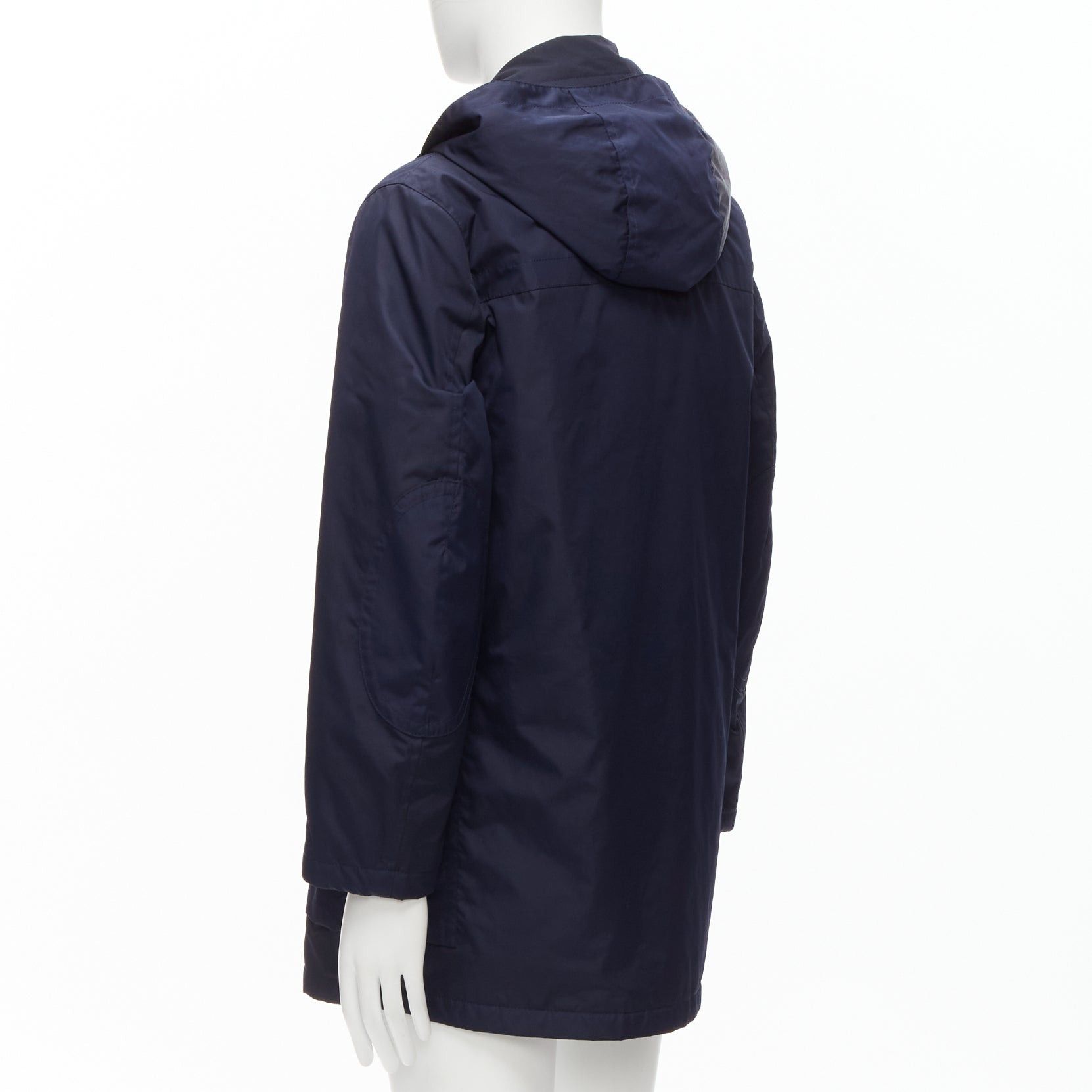 Gucci GUCCI 2012 navy nylon brown toggle hooded anorak jacket coat IT48 M Size XL / US 12-14 / IT 48-50 - 6 Thumbnail