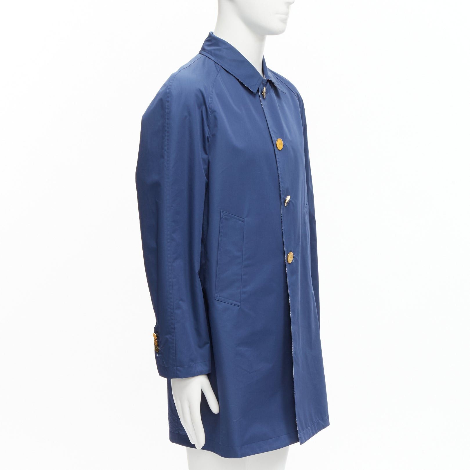 Thom Browne THOM BROWNE Reversible navy blue classic check gold buttons overcoat JP2 M Size US M / EU 48-50 / 2 - 5 Thumbnail