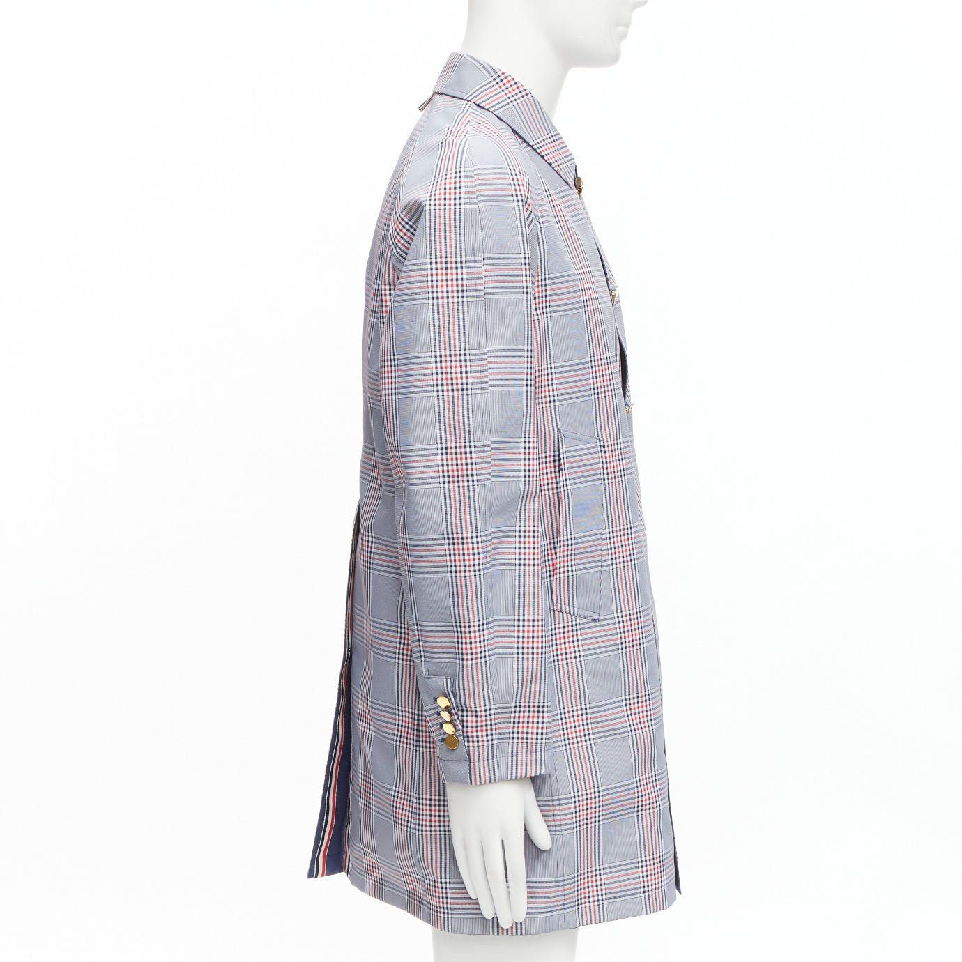 Thom Browne THOM BROWNE Reversible navy blue classic check gold buttons overcoat JP2 M Size US M / EU 48-50 / 2 - 6 Thumbnail