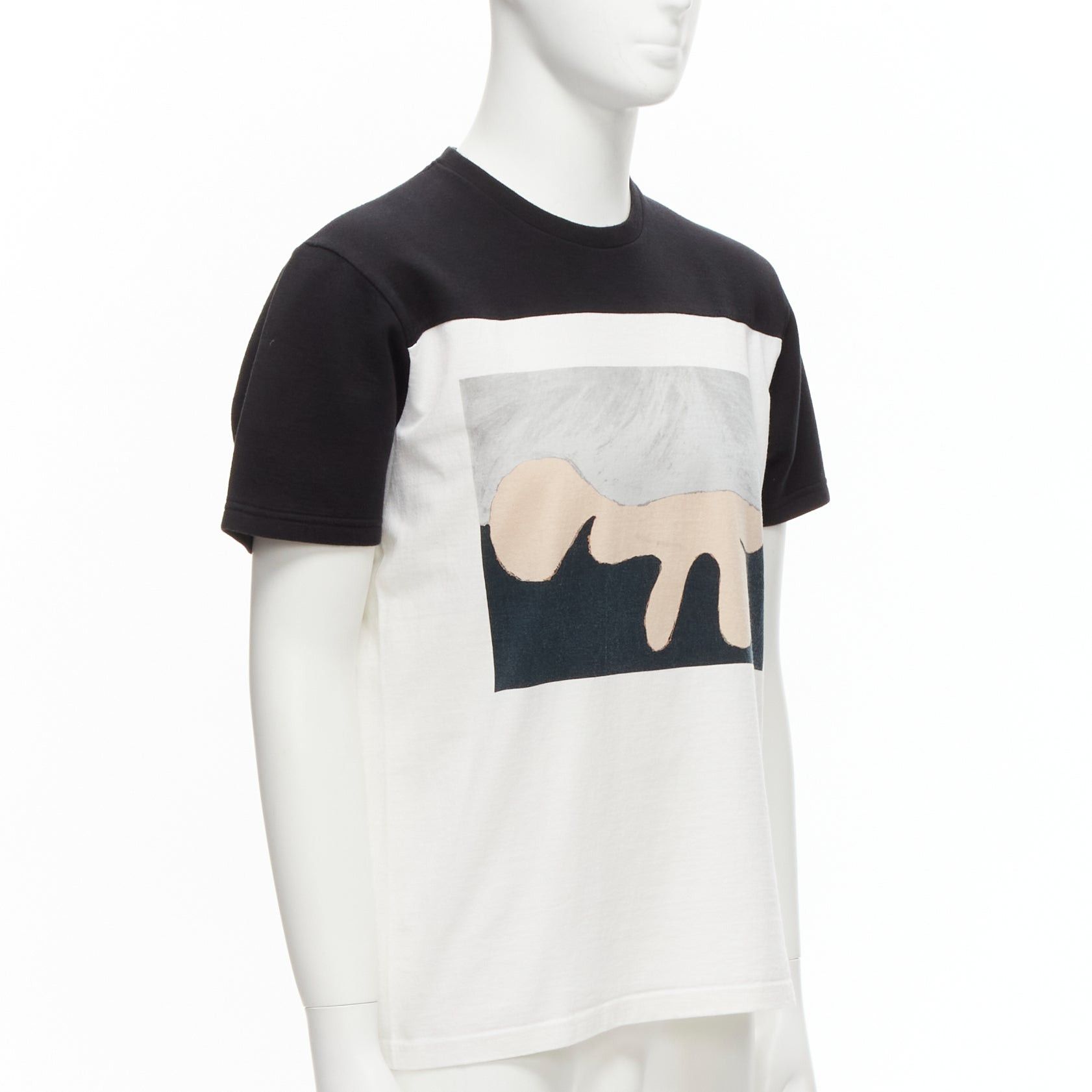 Marni MARNI white black cotton blend abstract portrait print colorblock boxy top IT48 M Size US M / EU 48-50 / 2 - 3 Thumbnail