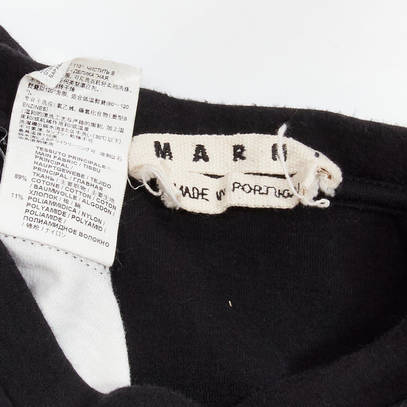 Marni MARNI white black cotton blend abstract portrait print colorblock boxy top IT48 M Size US M / EU 48-50 / 2 - 8 Thumbnail