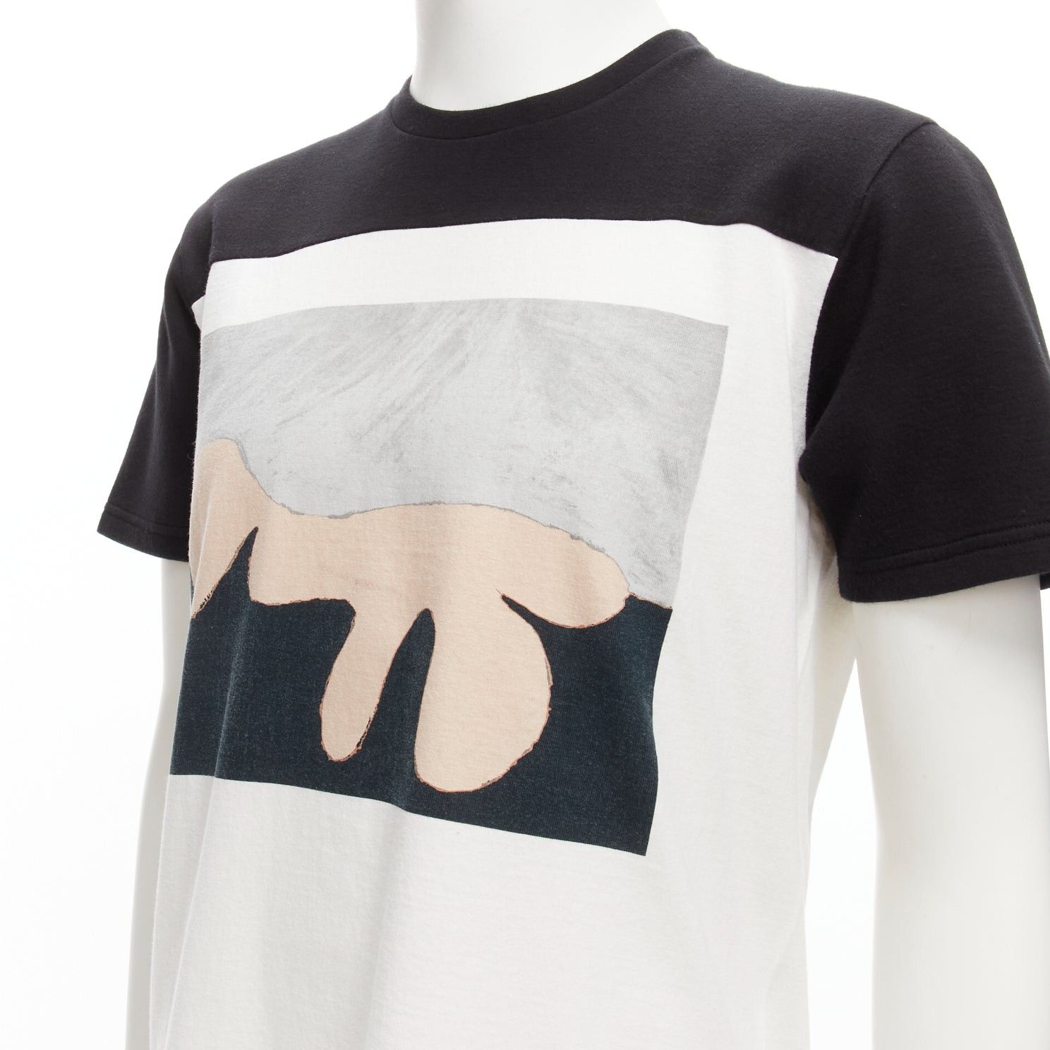 Marni MARNI white black cotton blend abstract portrait print colorblock boxy top IT48 M Size US M / EU 48-50 / 2 - 2 Thumbnail
