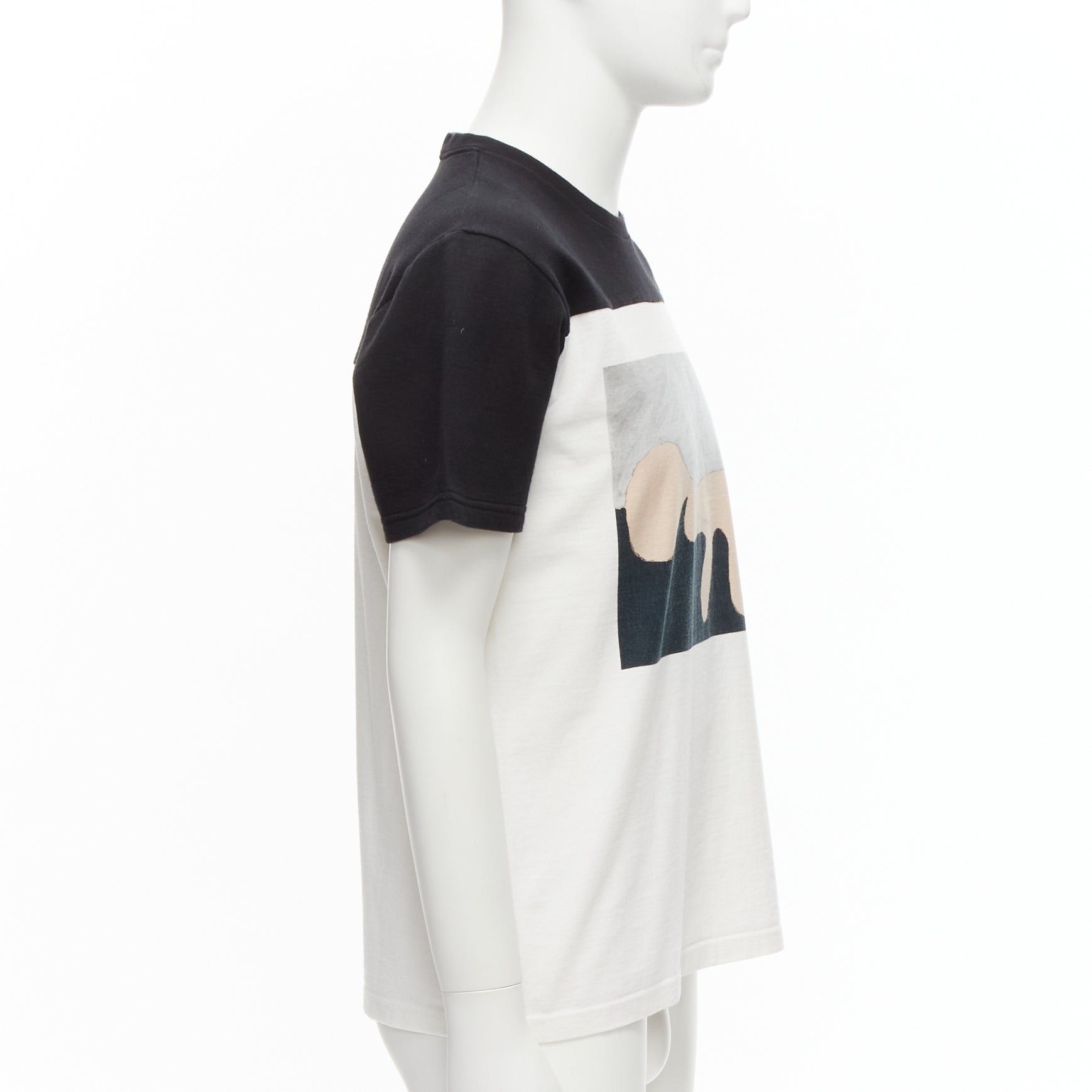 Marni MARNI white black cotton blend abstract portrait print colorblock boxy top IT48 M Size US M / EU 48-50 / 2 - 4 Thumbnail