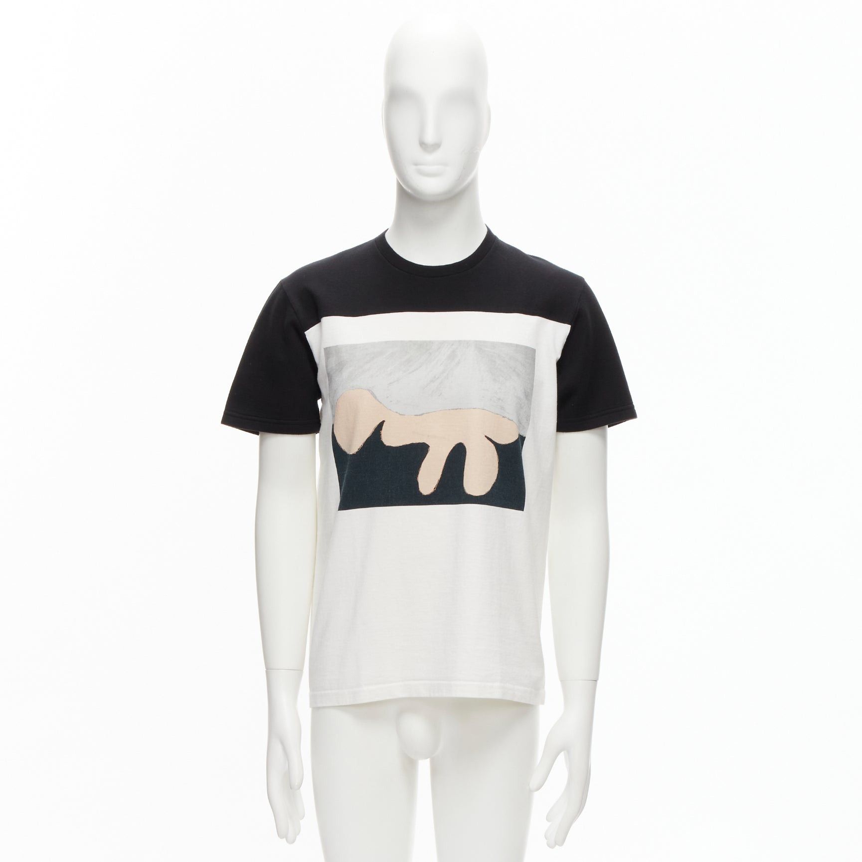 Marni MARNI white black cotton blend abstract portrait print colorblock boxy top IT48 M Size US M / EU 48-50 / 2 - 9 Thumbnail