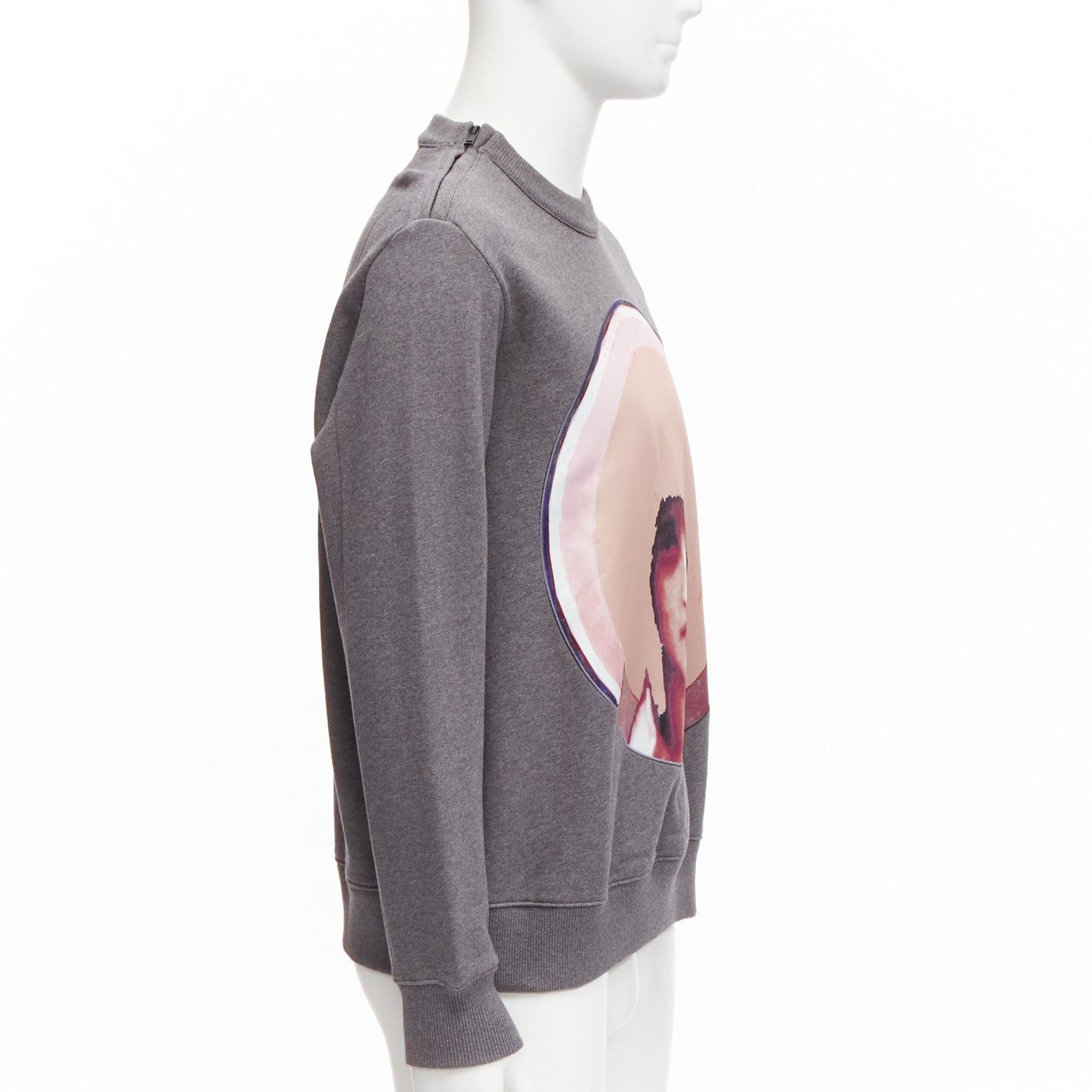 Givenchy GIVENCHY Riccardo Tisci Madonna pink patch print grey zip shoulder sweater XS Size US S / EU 44-46 / 1 - 4 Thumbnail