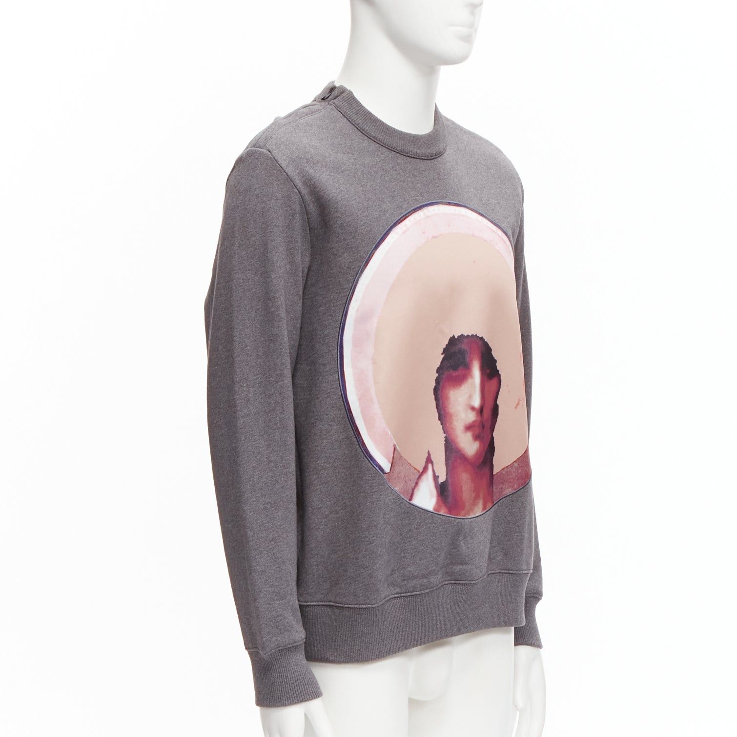 Givenchy GIVENCHY Riccardo Tisci Madonna pink patch print grey zip shoulder sweater XS Size US S / EU 44-46 / 1 - 3 Thumbnail
