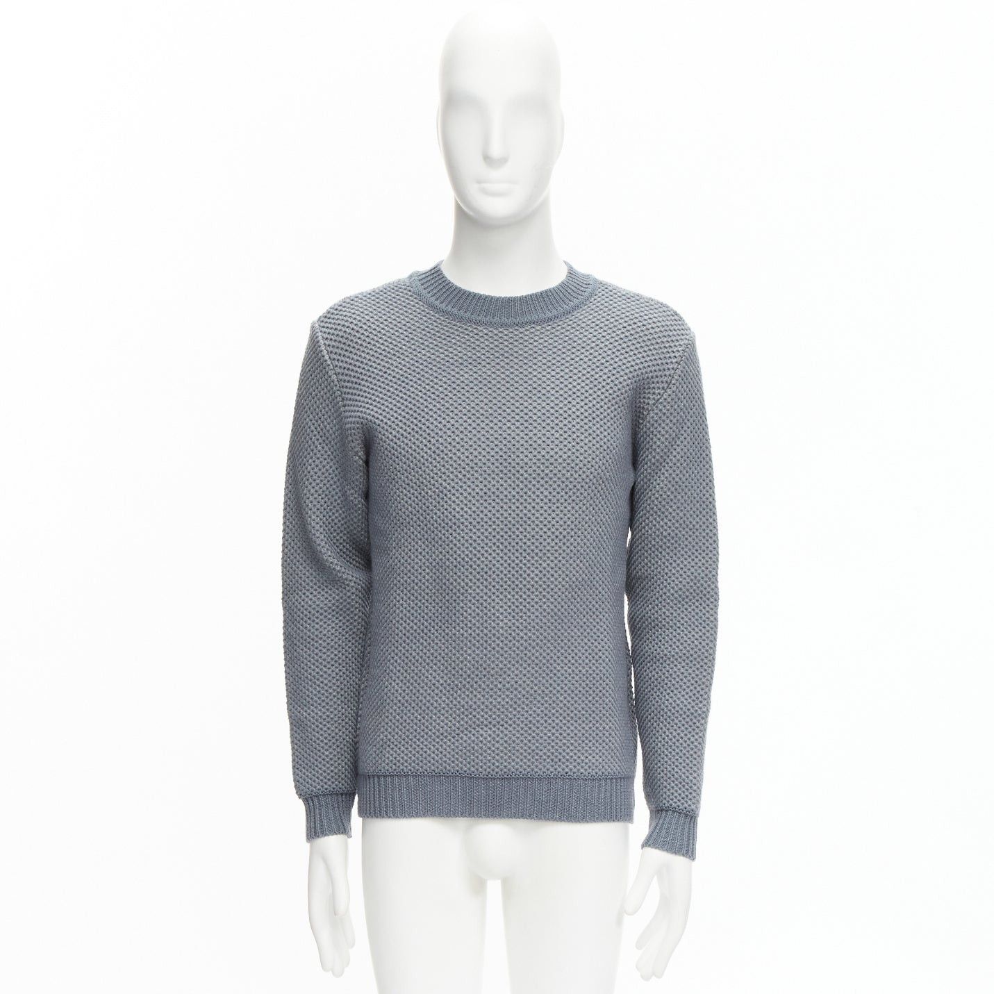 Stephan Schneider STEPHEN SCHNEIDER 100% textured waffle wool grey crew neck sweater Sz 4 L Size US L / EU 52-54 / 3 - 9 Thumbnail