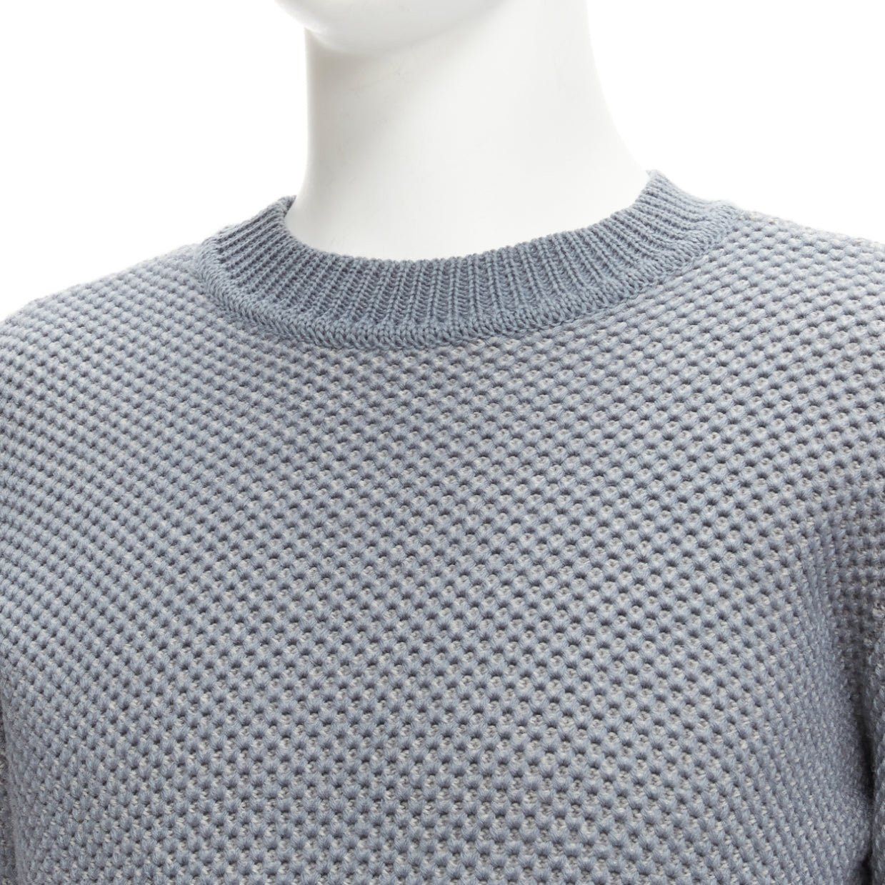 Stephan Schneider STEPHEN SCHNEIDER 100% textured waffle wool grey crew neck sweater Sz 4 L Size US L / EU 52-54 / 3 - 2 Thumbnail