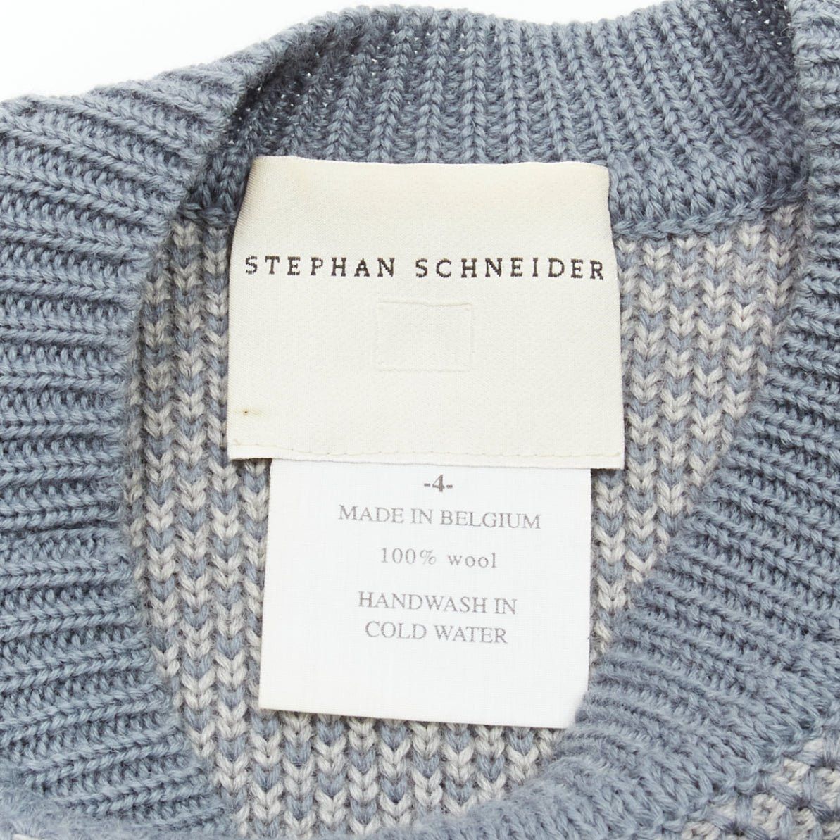 Stephan Schneider STEPHEN SCHNEIDER 100% textured waffle wool grey crew neck sweater Sz 4 L Size US L / EU 52-54 / 3 - 8 Thumbnail