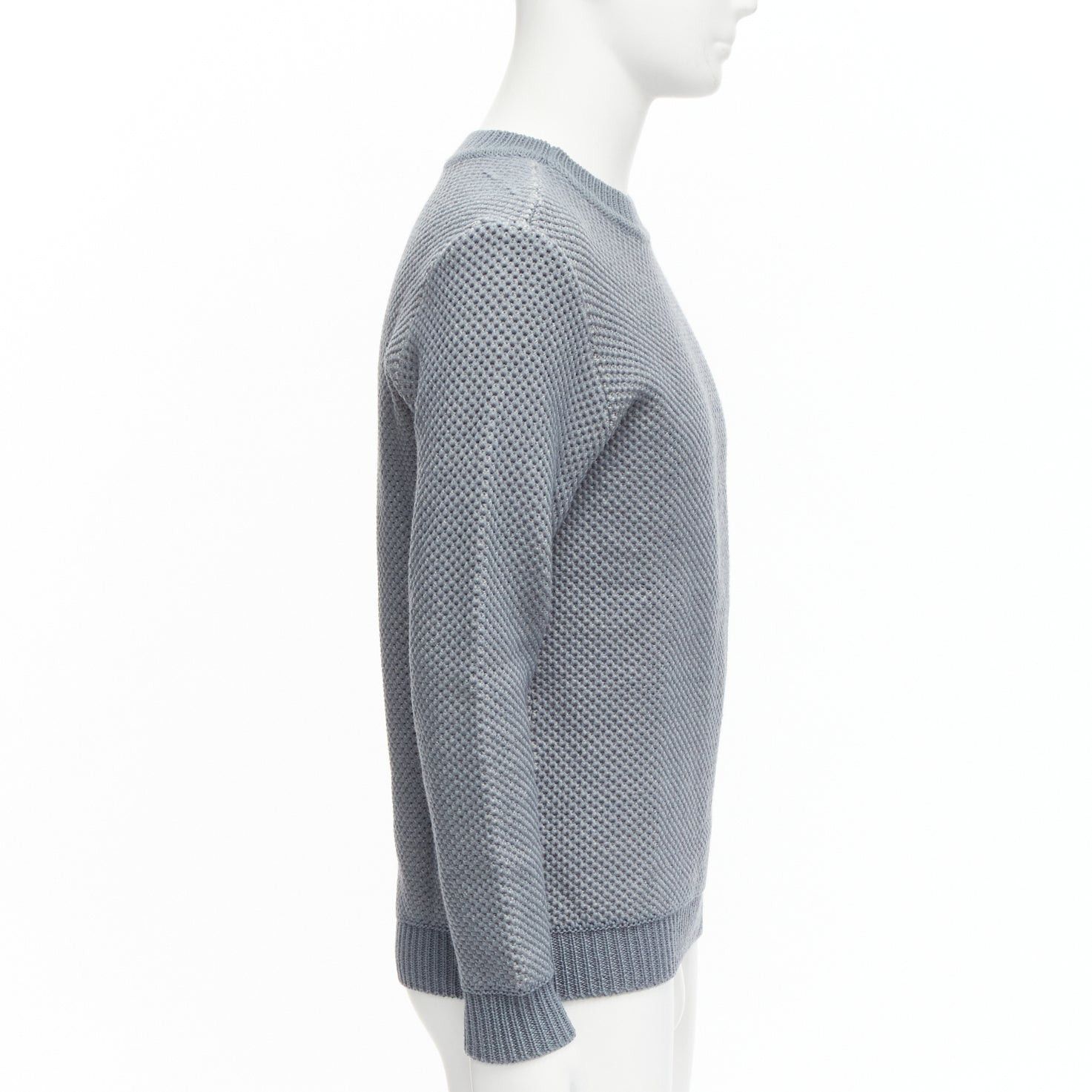 Stephan Schneider STEPHEN SCHNEIDER 100% textured waffle wool grey crew neck sweater Sz 4 L Size US L / EU 52-54 / 3 - 4 Thumbnail