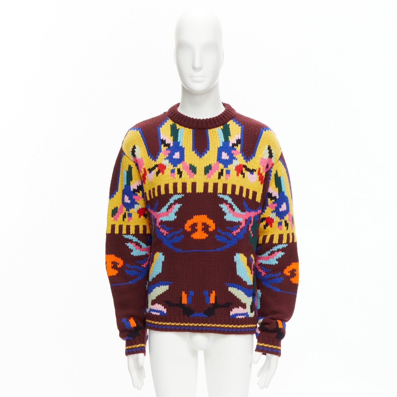 Prada PRADA 2018 multicolour graphic virgin wool cashmere crew neck sweater IT48 M Size US M / EU 48-50 / 2 - 9 Thumbnail