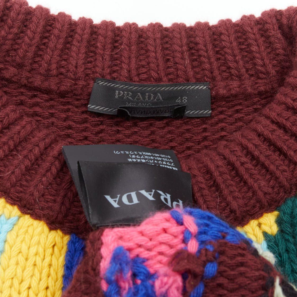Prada PRADA 2018 multicolour graphic virgin wool cashmere crew neck sweater IT48 M Size US M / EU 48-50 / 2 - 8 Thumbnail