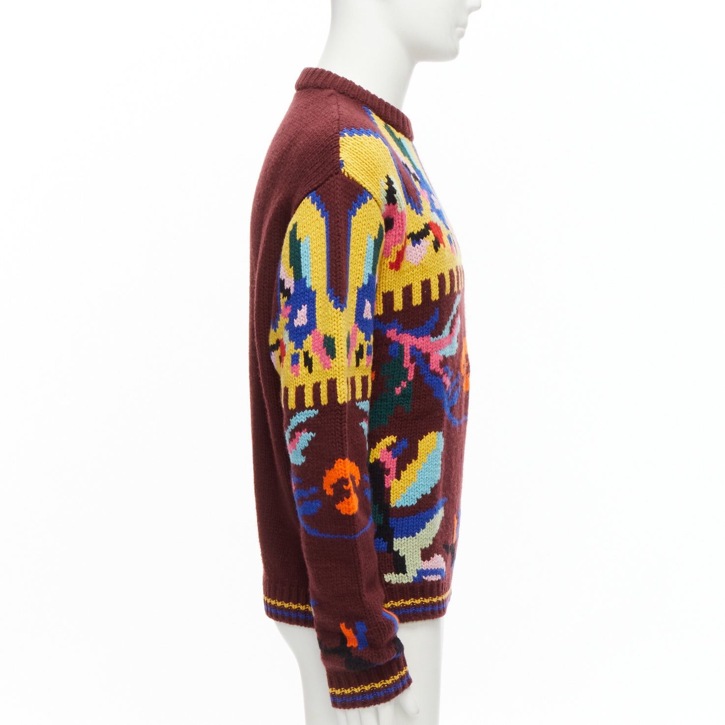 Prada PRADA 2018 multicolour graphic virgin wool cashmere crew neck sweater IT48 M Size US M / EU 48-50 / 2 - 4 Thumbnail