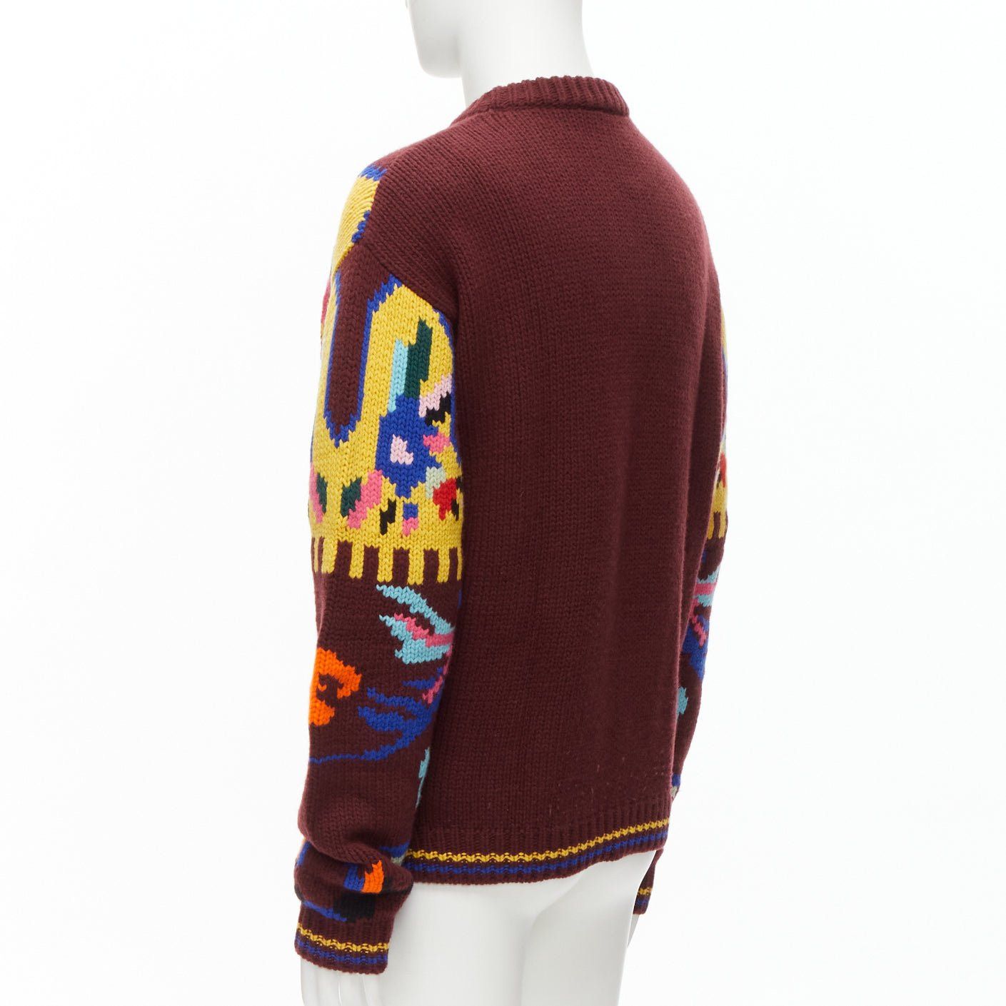 Prada PRADA 2018 multicolour graphic virgin wool cashmere crew neck sweater IT48 M Size US M / EU 48-50 / 2 - 6 Thumbnail