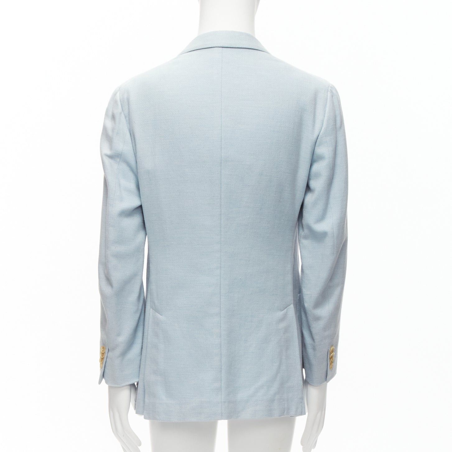 Isaia new ISAIA Dustin 100% cotton light blue topstitch collar 3 pockets blazer IT50 L Size 50R - 5 Thumbnail