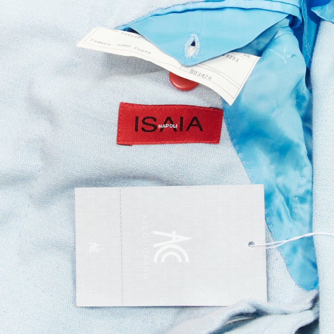 Isaia new ISAIA Dustin 100% cotton light blue topstitch collar 3 pockets blazer IT50 L Size 50R - 8 Thumbnail