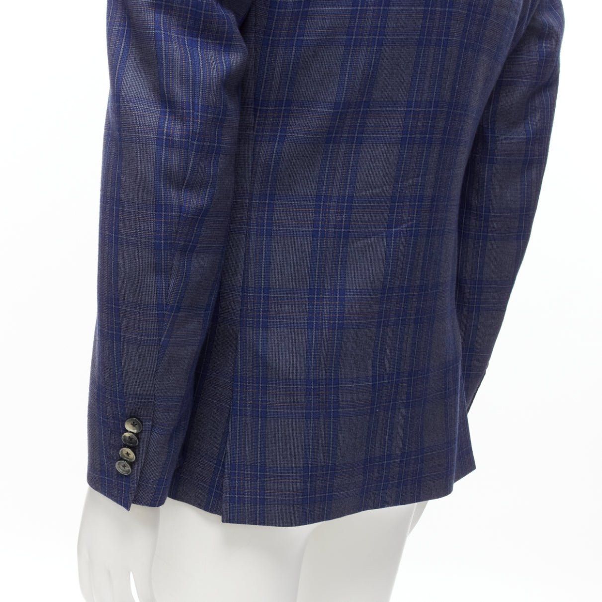 Alexander McQueen ALEXANDER MCQUEEN 2014 navy blue check wool double breasted blazer IT48 M Size 48R - 7 Thumbnail