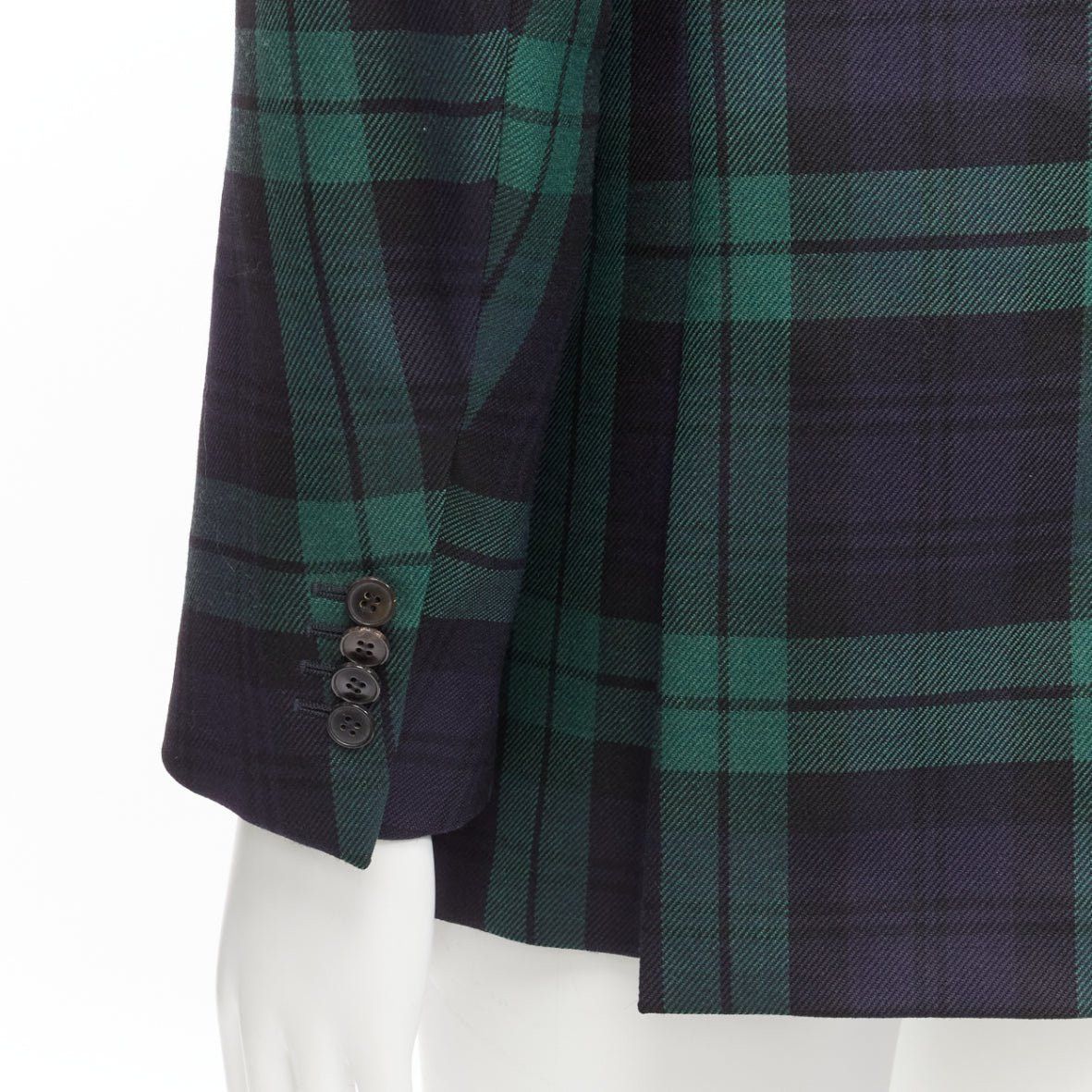 Valentino VALENTINO 100% virgin wool green blue check preppy schoolboy blazer IT50 L Size 50R - 2 Thumbnail