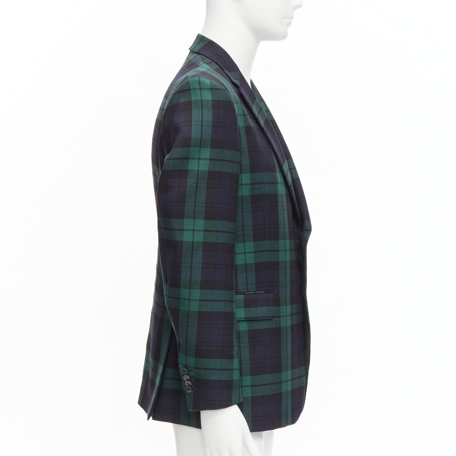 Valentino VALENTINO 100% virgin wool green blue check preppy schoolboy blazer IT50 L Size 50R - 4 Thumbnail