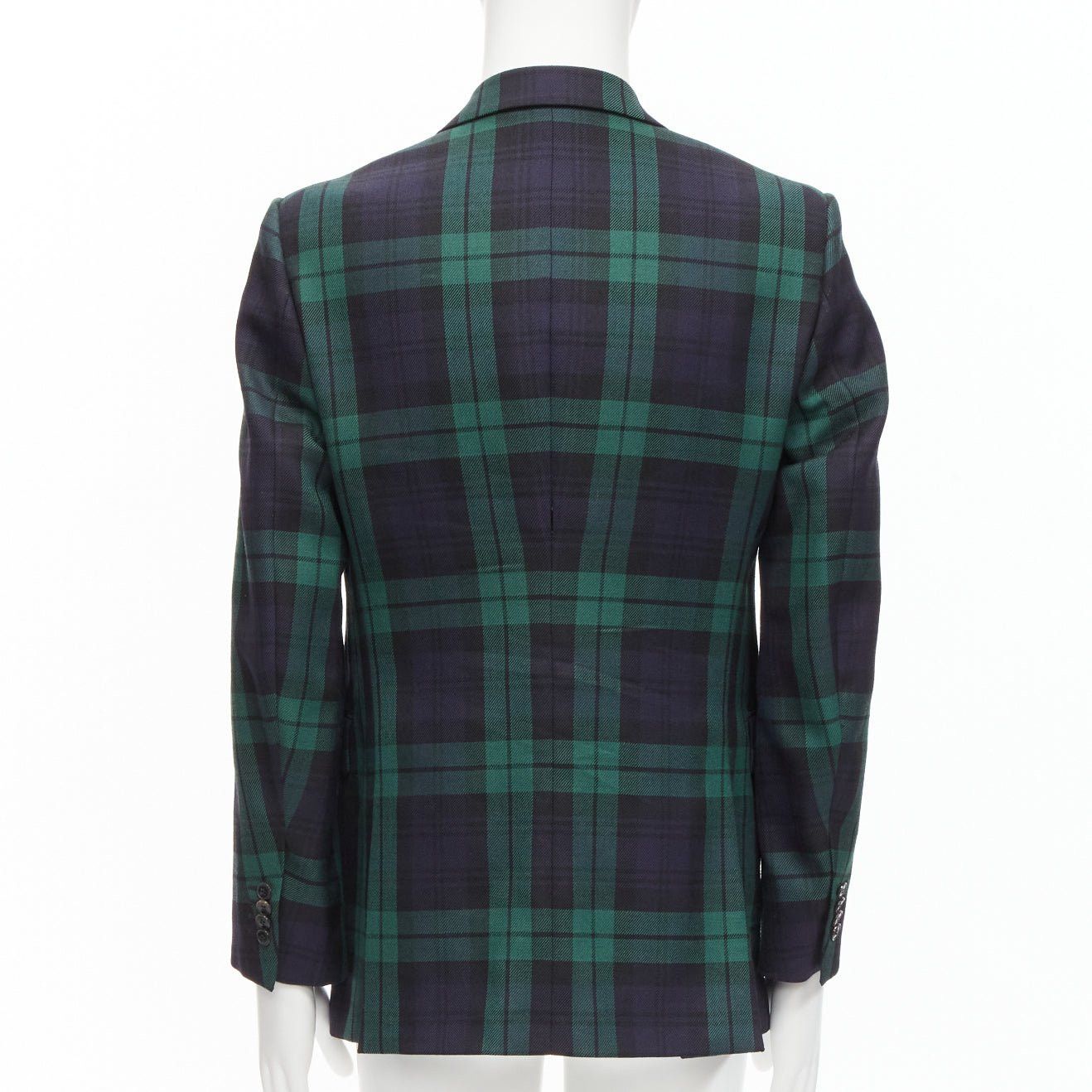 Valentino VALENTINO 100% virgin wool green blue check preppy schoolboy blazer IT50 L Size 50R - 5 Thumbnail