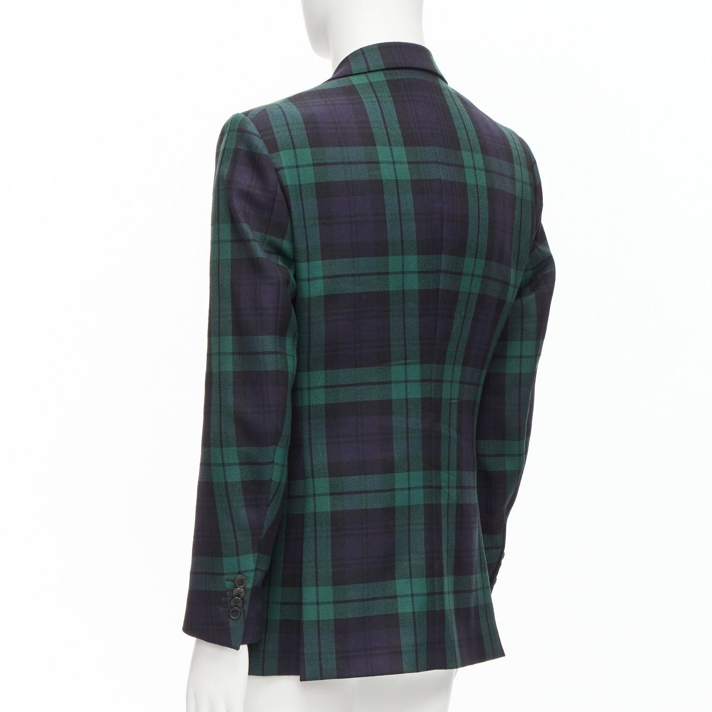 Valentino VALENTINO 100% virgin wool green blue check preppy schoolboy blazer IT50 L Size 50R - 6 Thumbnail