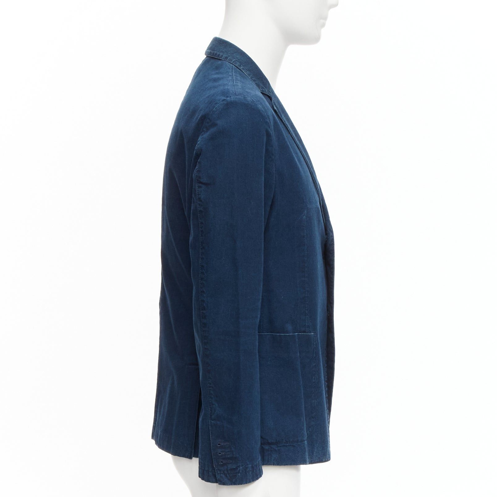 Prada PRADA 2013 dark blue cotton denim minimal single breast blazer jacket IT50 L Size 50R - 5 Thumbnail