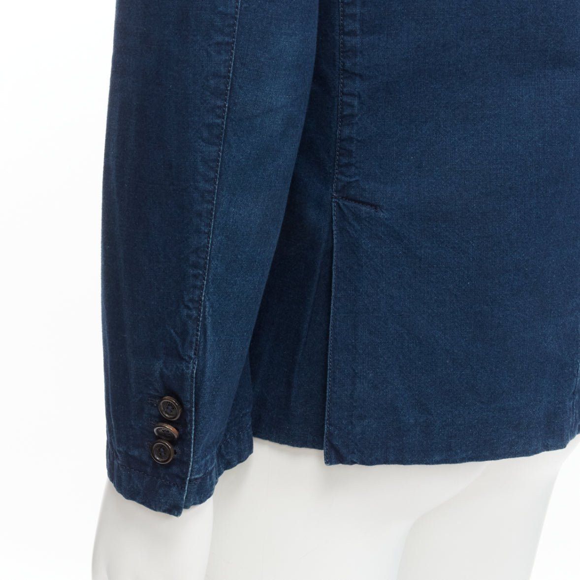 Prada PRADA 2013 dark blue cotton denim minimal single breast blazer jacket IT50 L Size 50R - 2 Thumbnail