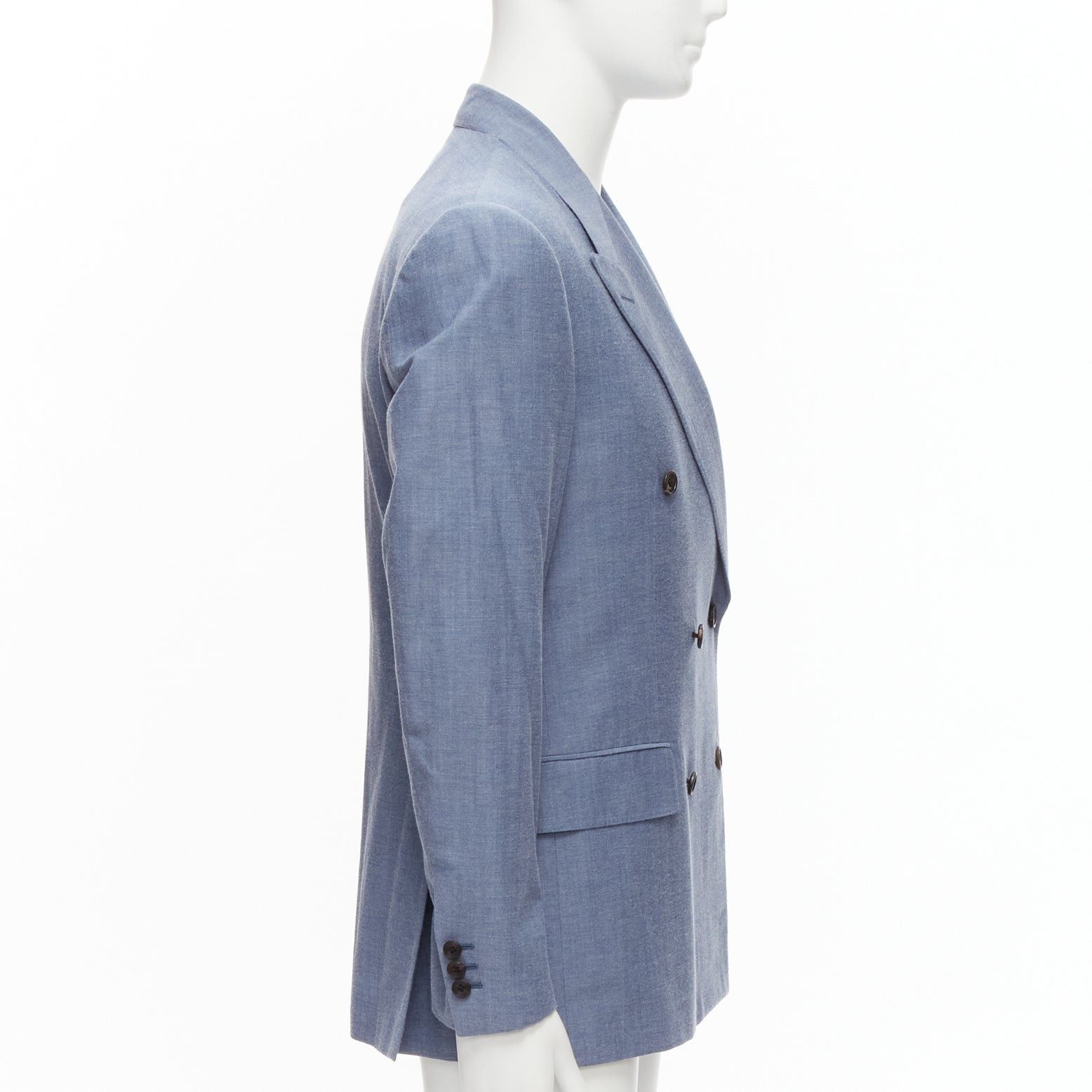 Other KINGSMAN blue wool cotton double breasted blazer jacket IT50 L Size 50R - 4 Thumbnail