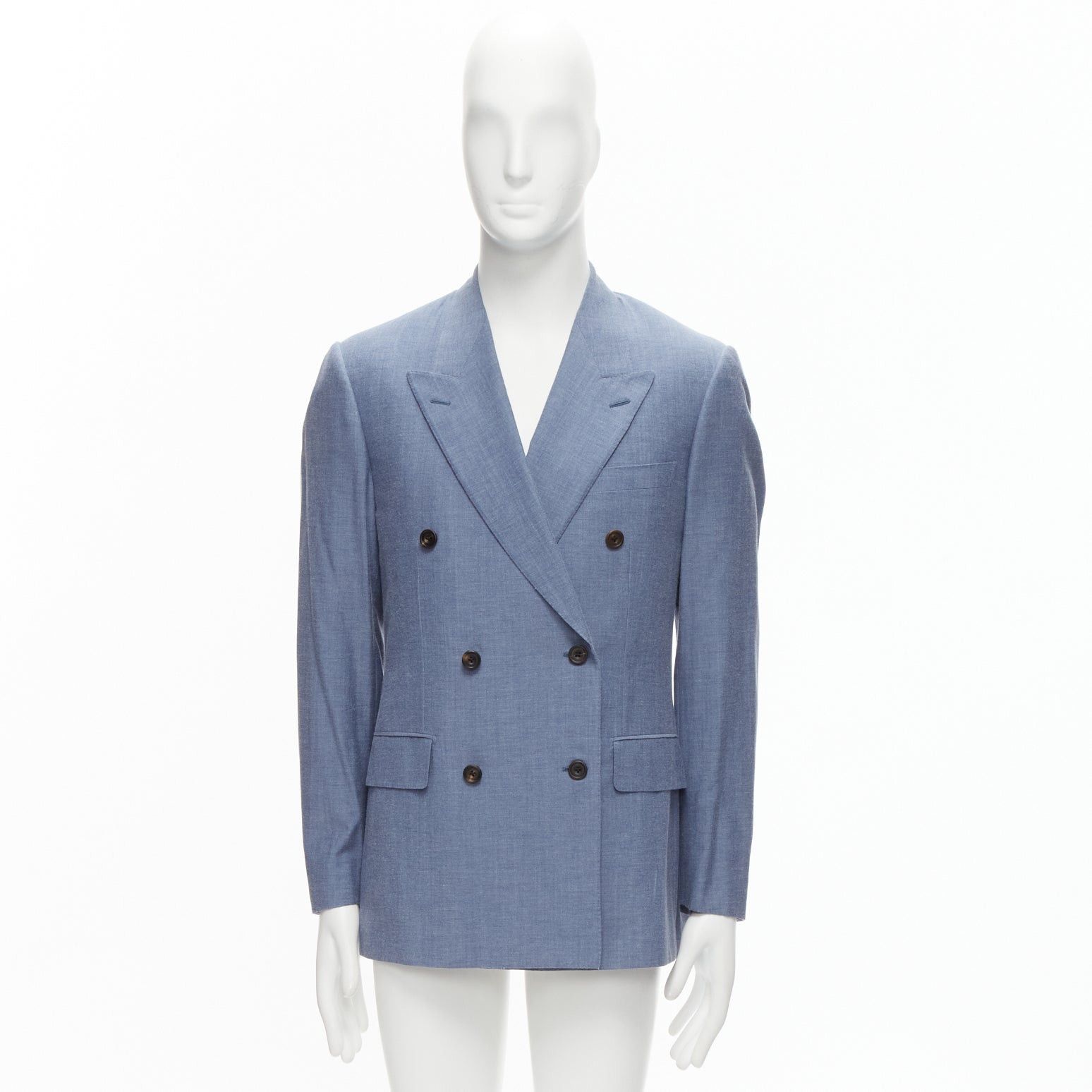 Other KINGSMAN blue wool cotton double breasted blazer jacket IT50 L Size 50R - 9 Thumbnail