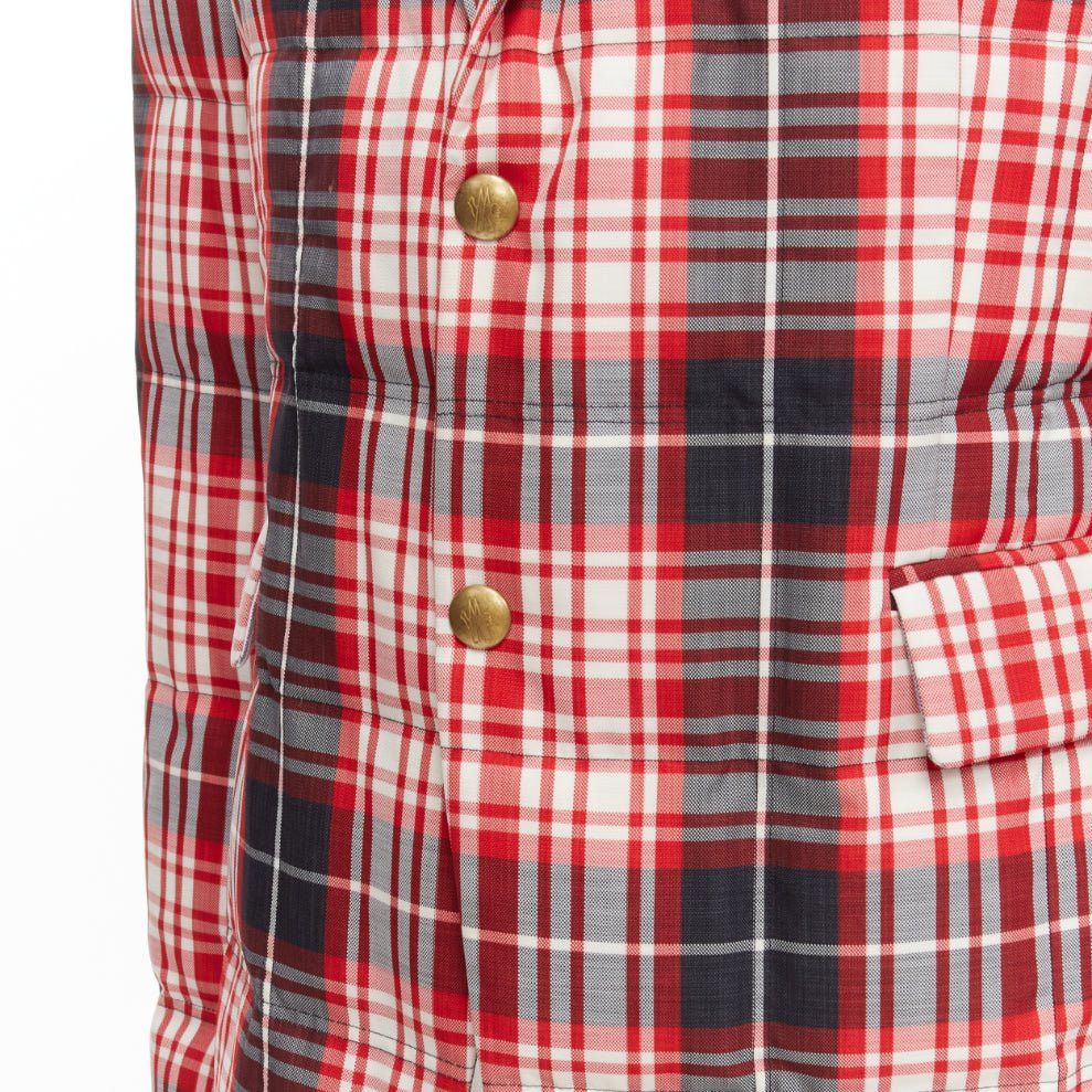 Moncler MONCLER GAMME BLEU Giacca red black check down puffer blazer Sz 3 L Size US L / EU 52-54 / 3 - 7 Thumbnail