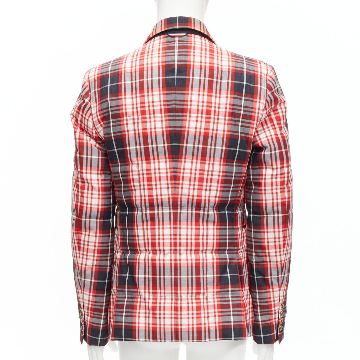 Moncler MONCLER GAMME BLEU Giacca red black check down puffer blazer Sz 3 L Size US L / EU 52-54 / 3 - 5 Thumbnail