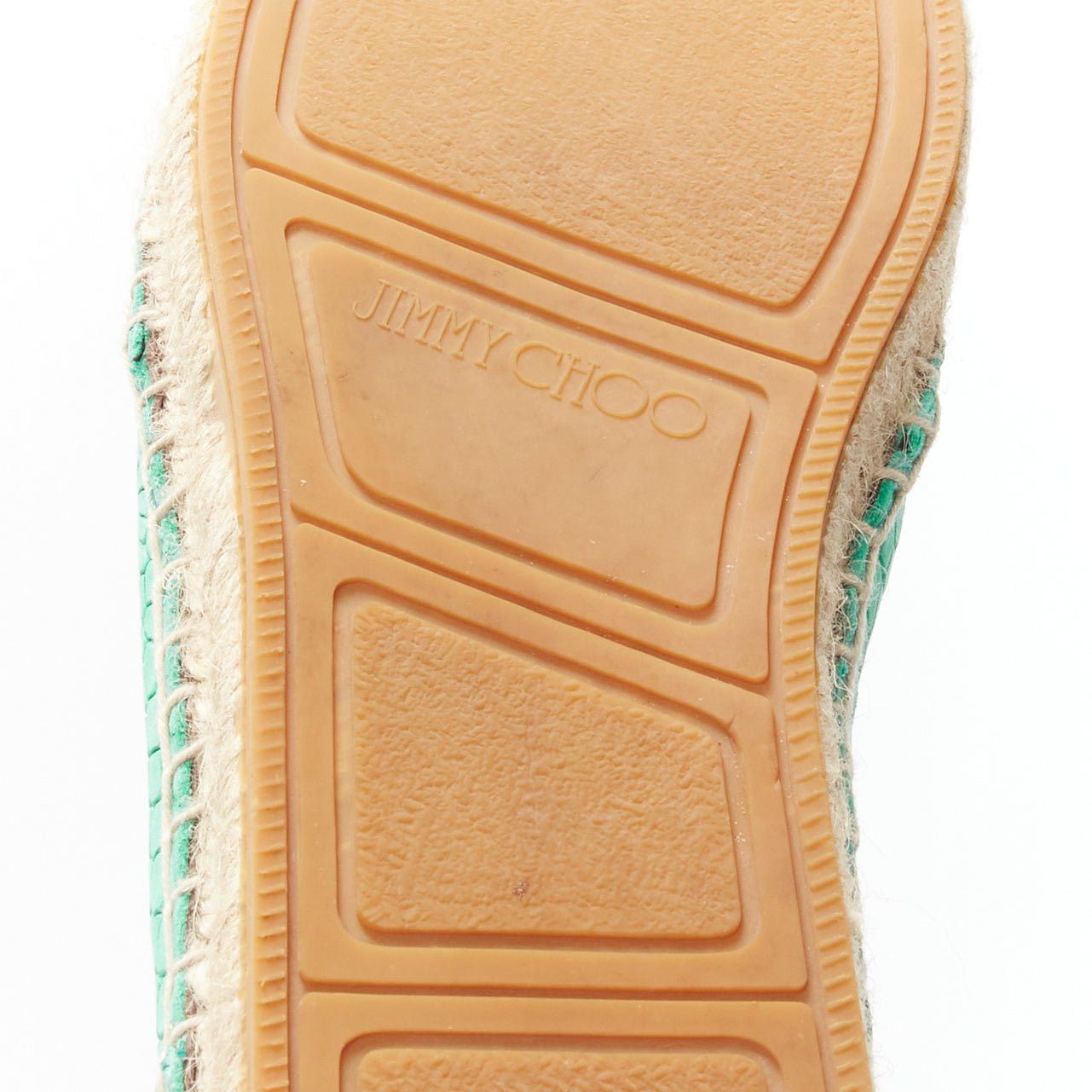 Jimmy Choo JIMMY CHOO Vlad mint green embossed scaled leather espadrilles EU42 Size US 9 / EU 42 - 11 Thumbnail