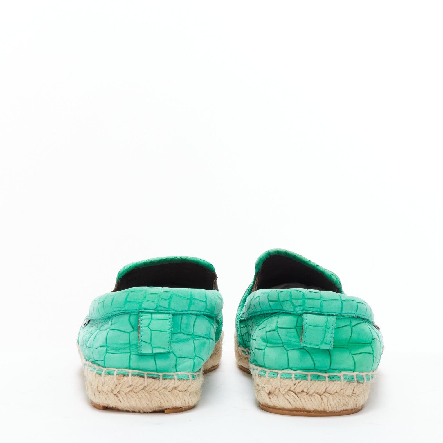 Jimmy Choo JIMMY CHOO Vlad mint green embossed scaled leather espadrilles EU42 Size US 9 / EU 42 - 5 Thumbnail