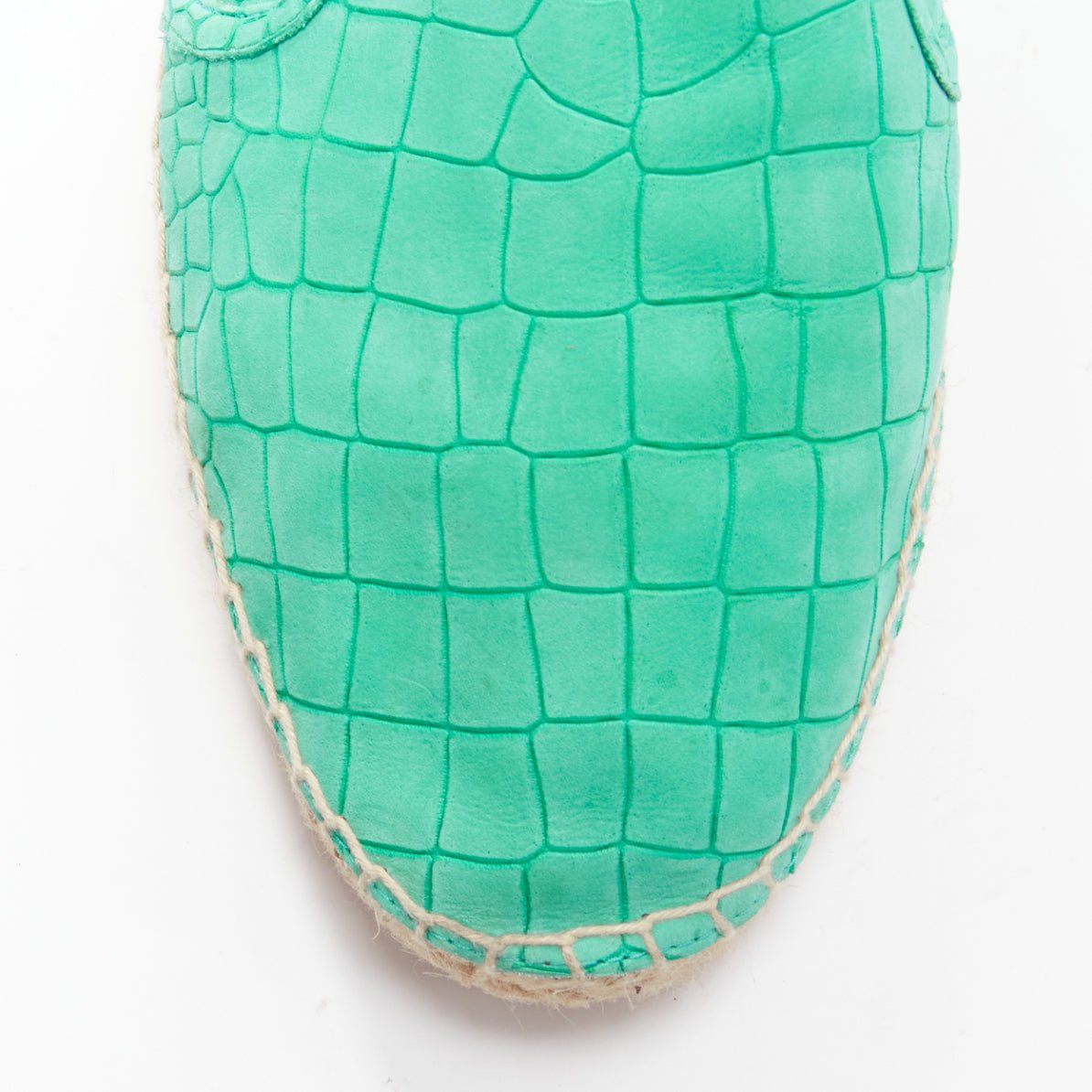 Jimmy Choo JIMMY CHOO Vlad mint green embossed scaled leather espadrilles EU42 Size US 9 / EU 42 - 6 Thumbnail