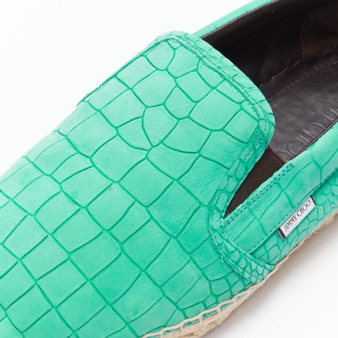 Jimmy Choo JIMMY CHOO Vlad mint green embossed scaled leather espadrilles EU42 Size US 9 / EU 42 - 7 Thumbnail