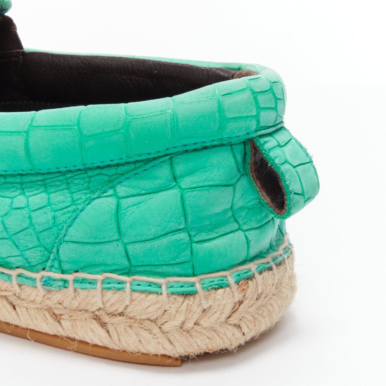 Jimmy Choo JIMMY CHOO Vlad mint green embossed scaled leather espadrilles EU42 Size US 9 / EU 42 - 8 Thumbnail