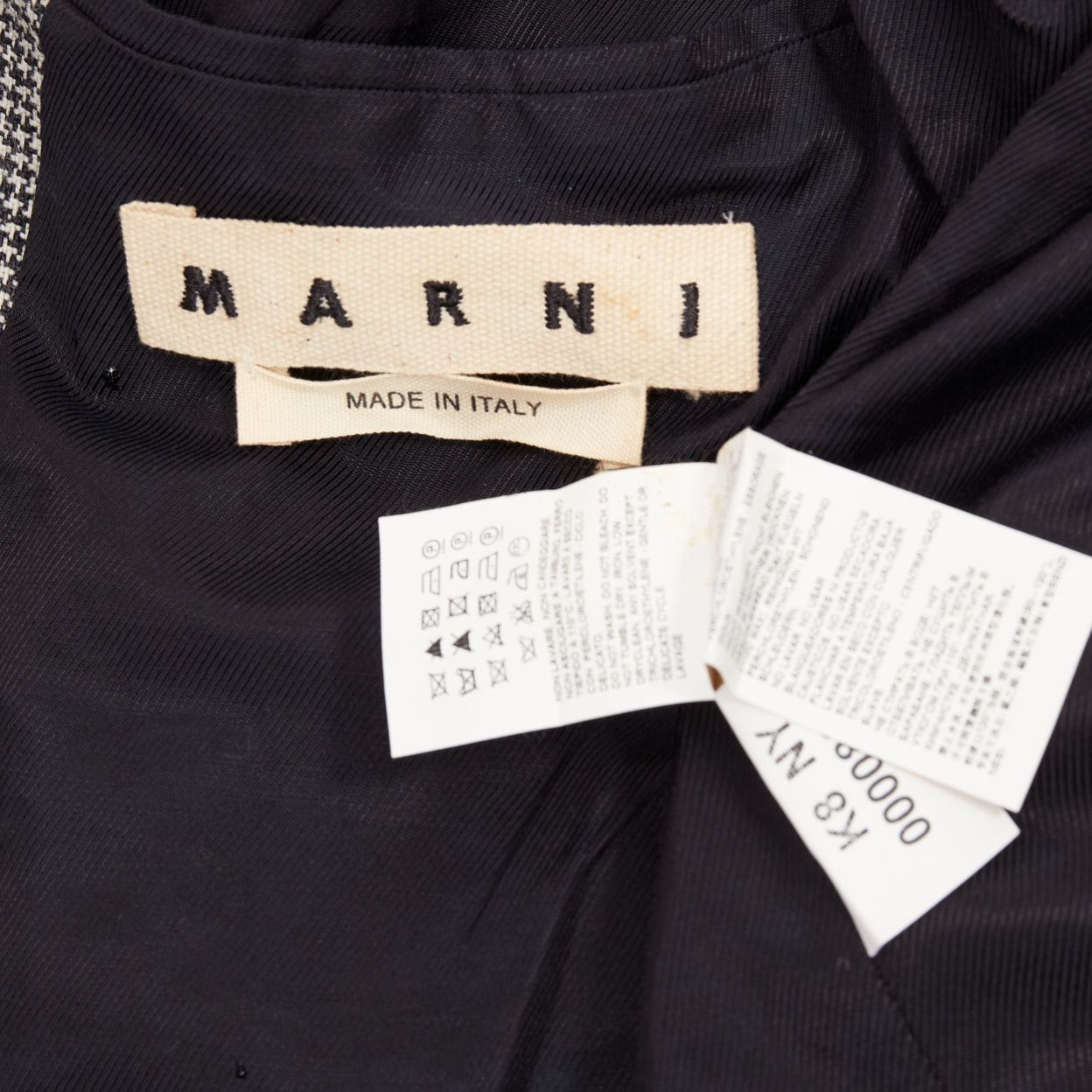 Marni MARNI grey houndstooth wool blend invisible placket longline coat IT48 M Size US M / EU 48-50 / 2 - 9 Thumbnail
