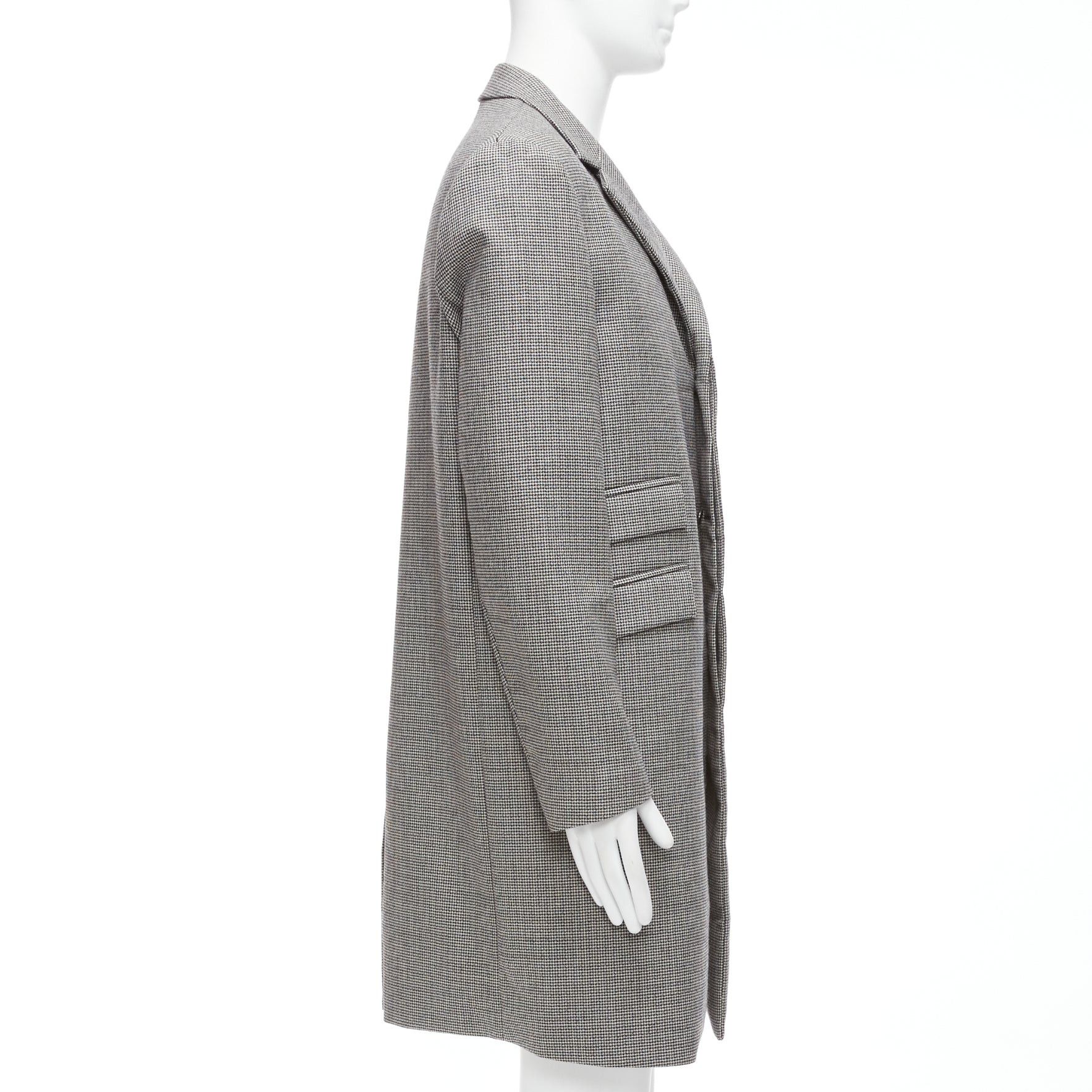 Marni MARNI grey houndstooth wool blend invisible placket longline coat IT48 M Size US M / EU 48-50 / 2 - 5 Thumbnail