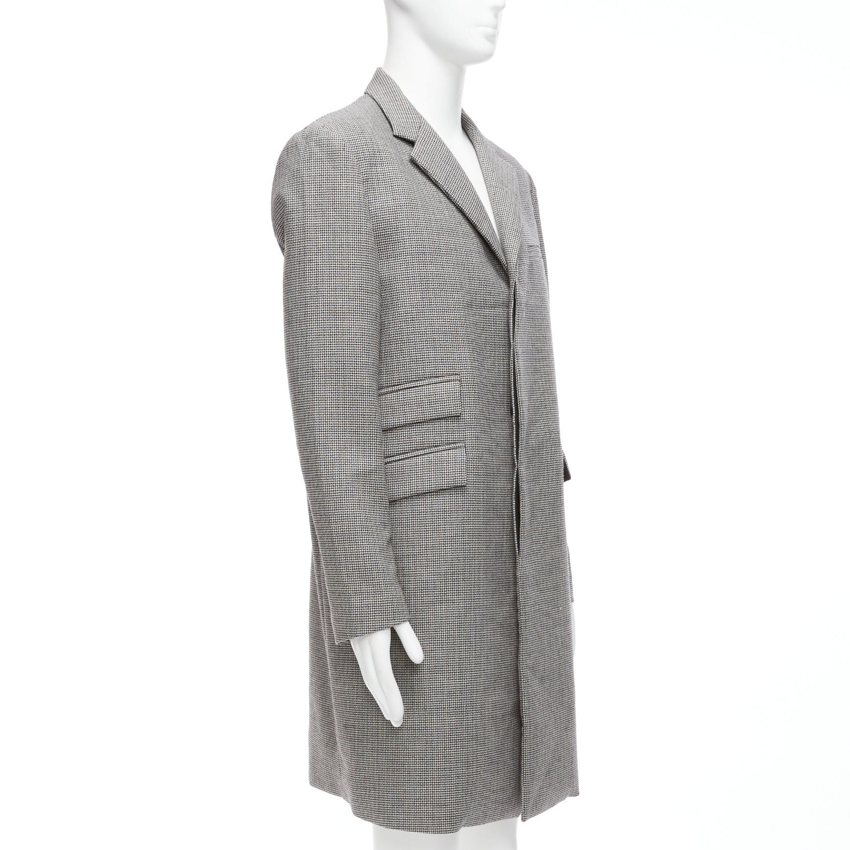 Marni MARNI grey houndstooth wool blend invisible placket longline coat IT48 M Size US M / EU 48-50 / 2 - 4 Thumbnail