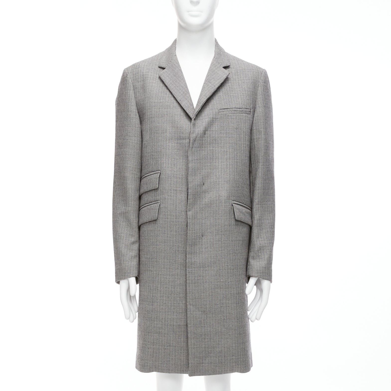Marni MARNI grey houndstooth wool blend invisible placket longline coat IT48 M Size US M / EU 48-50 / 2 - 3 Thumbnail