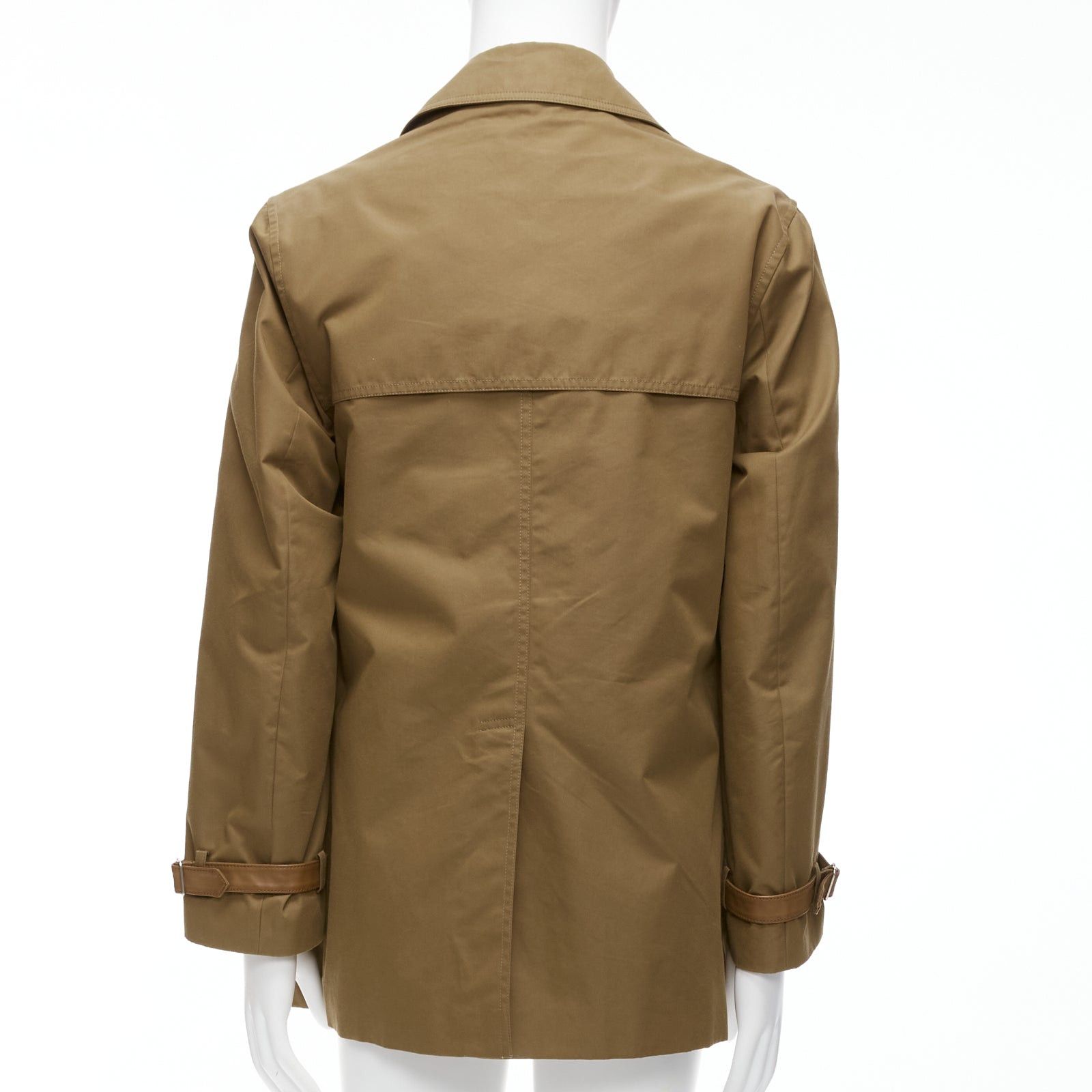 Gucci GUCCI Vintage brown leather trimmed cotton wool blend lined trench coat IT48 M Size US M / EU 48-50 / 2 - 5 Thumbnail